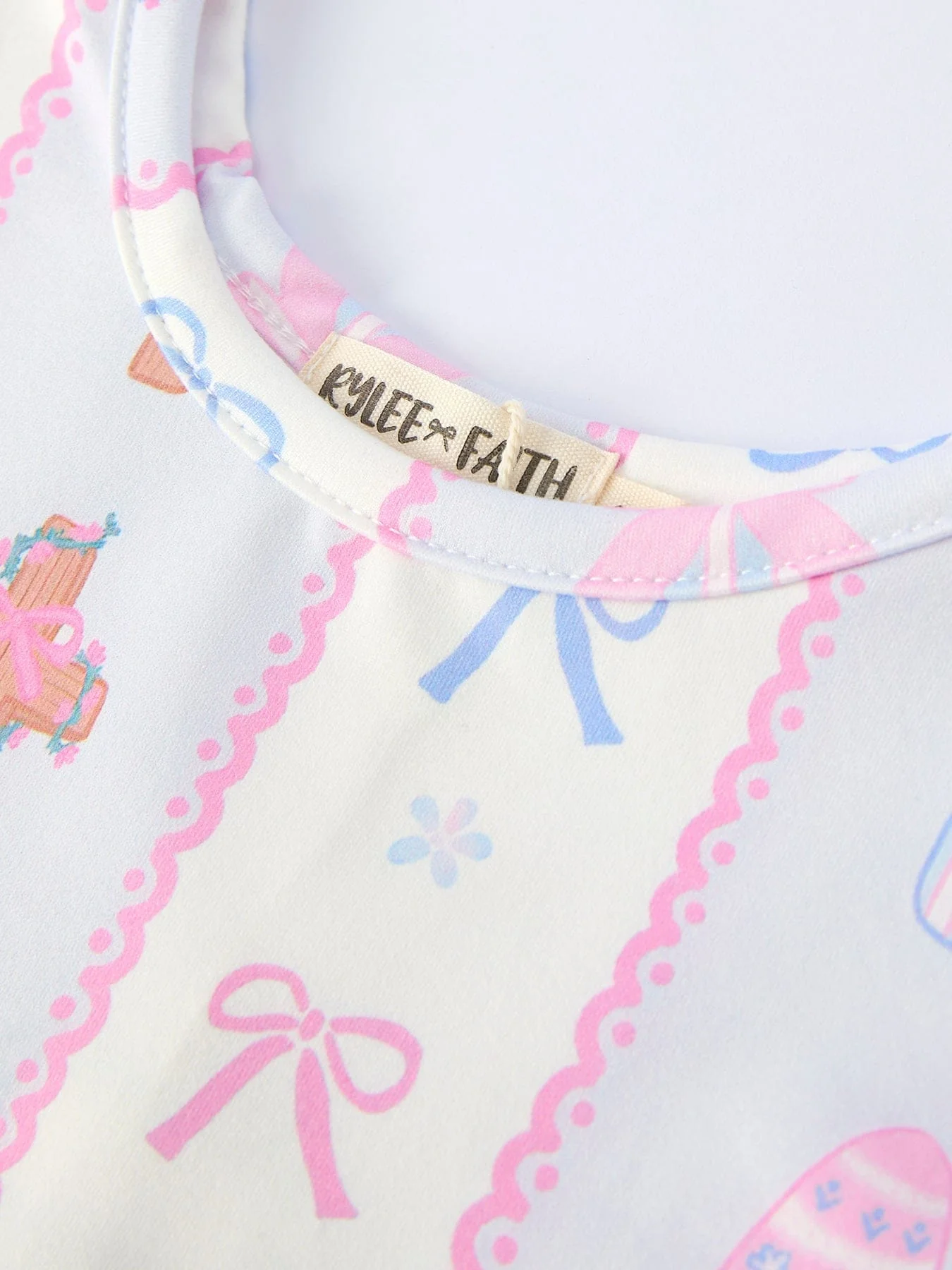 Easter Egg and Cross Print Christening Girls Dress - Image 3