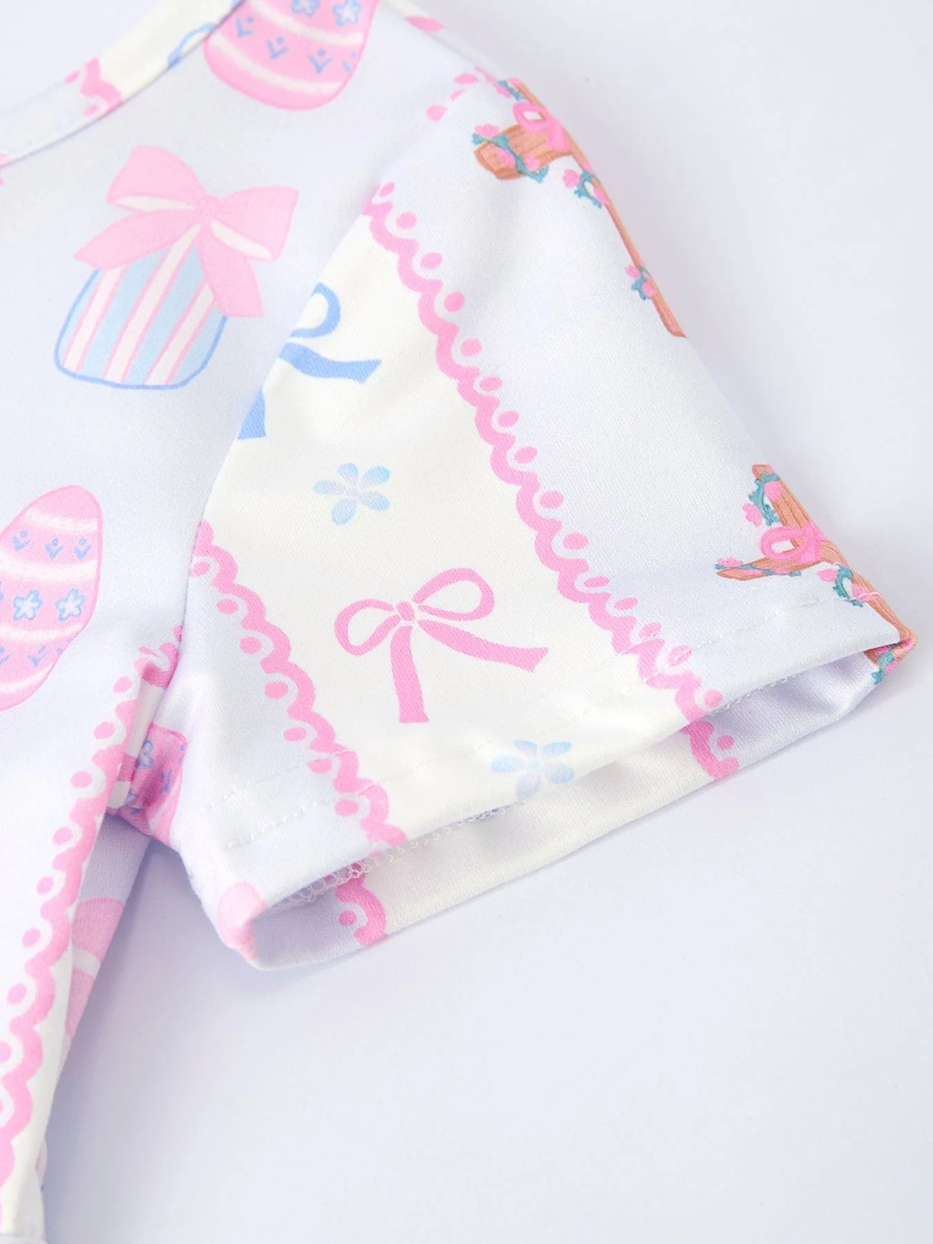 Easter Egg and Cross Print Christening Girls Dress - Image 4
