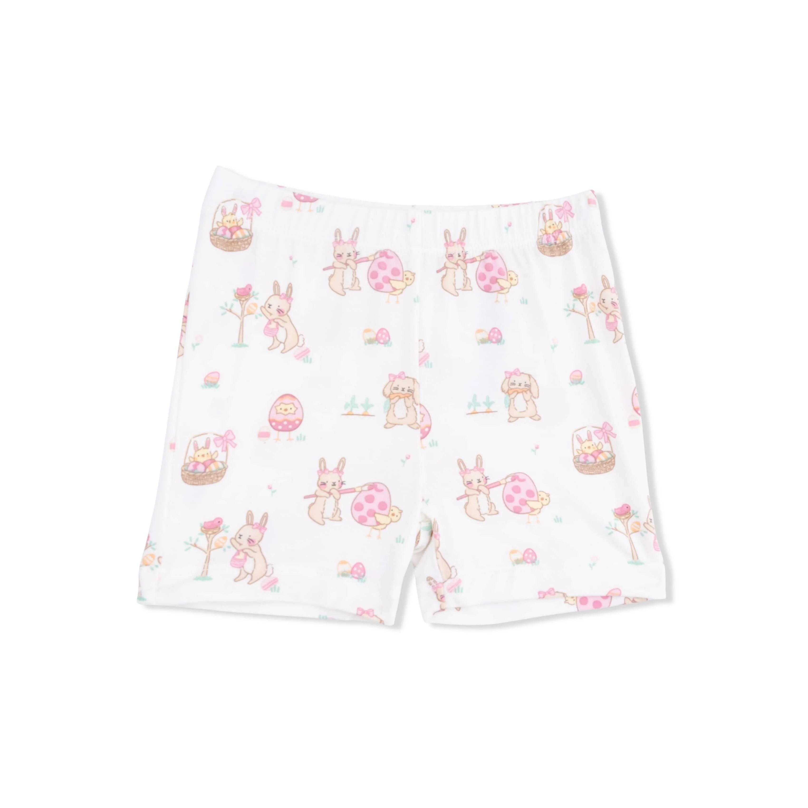 Short Sleeve Pajama Set with Shorts - Easter Egg Hunt Pink - Image 6