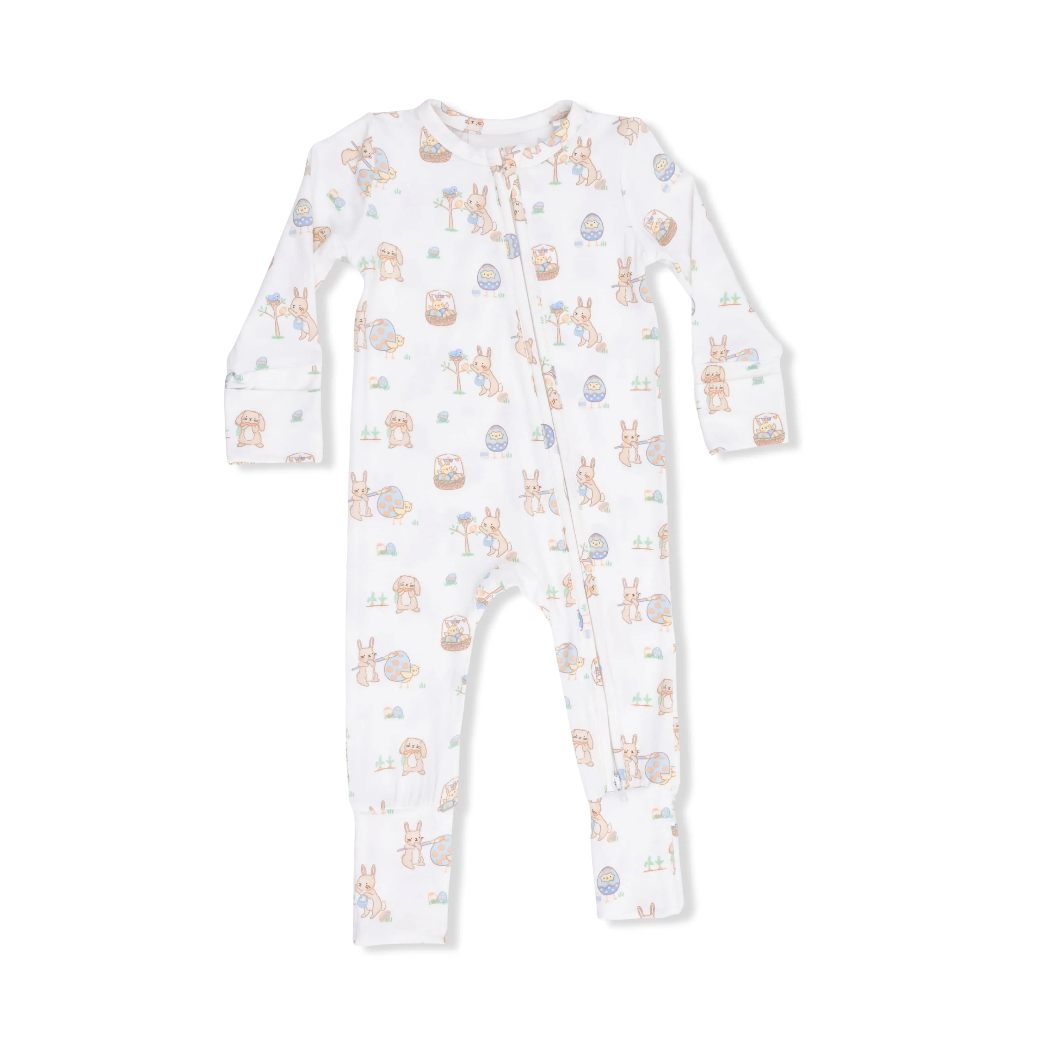 Convertible Footie Romper - Easter Egg Hunt Uni - Image 2