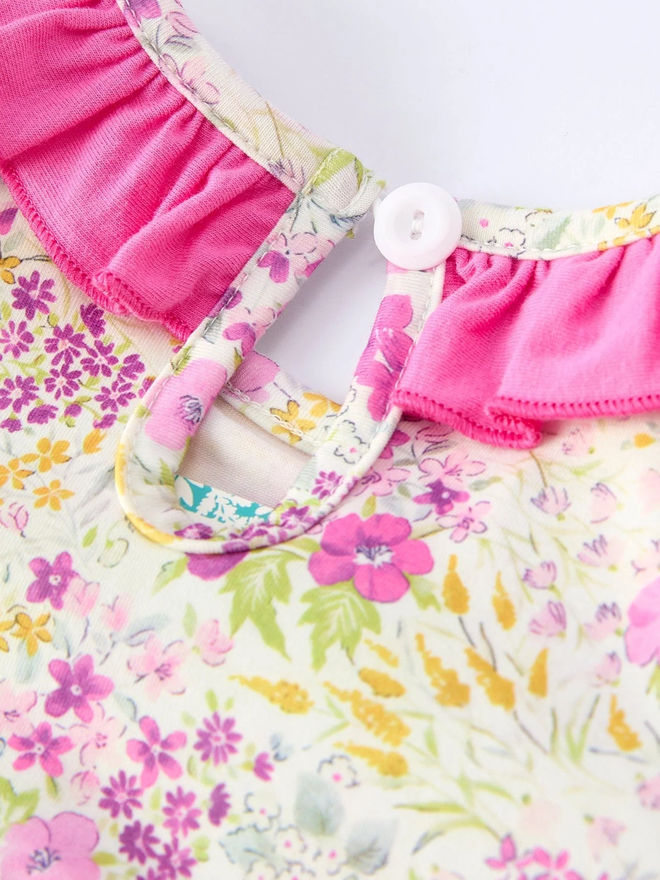 Easter Pink Bunny Embroidered Floral Long-Sleeved Dress - Image 5