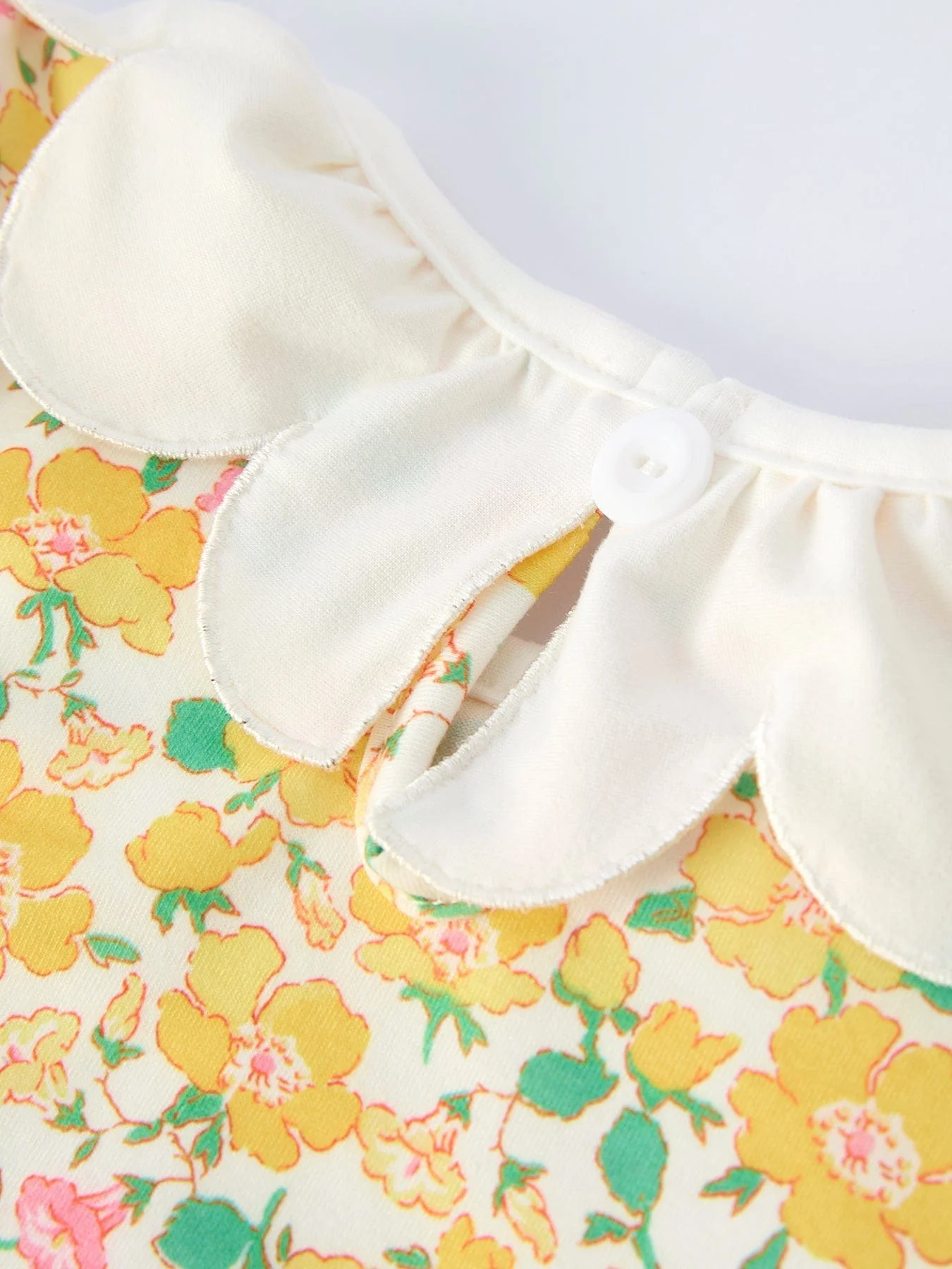 Easter Yellow Chick Embroidery Floral Girl Dress - Image 5