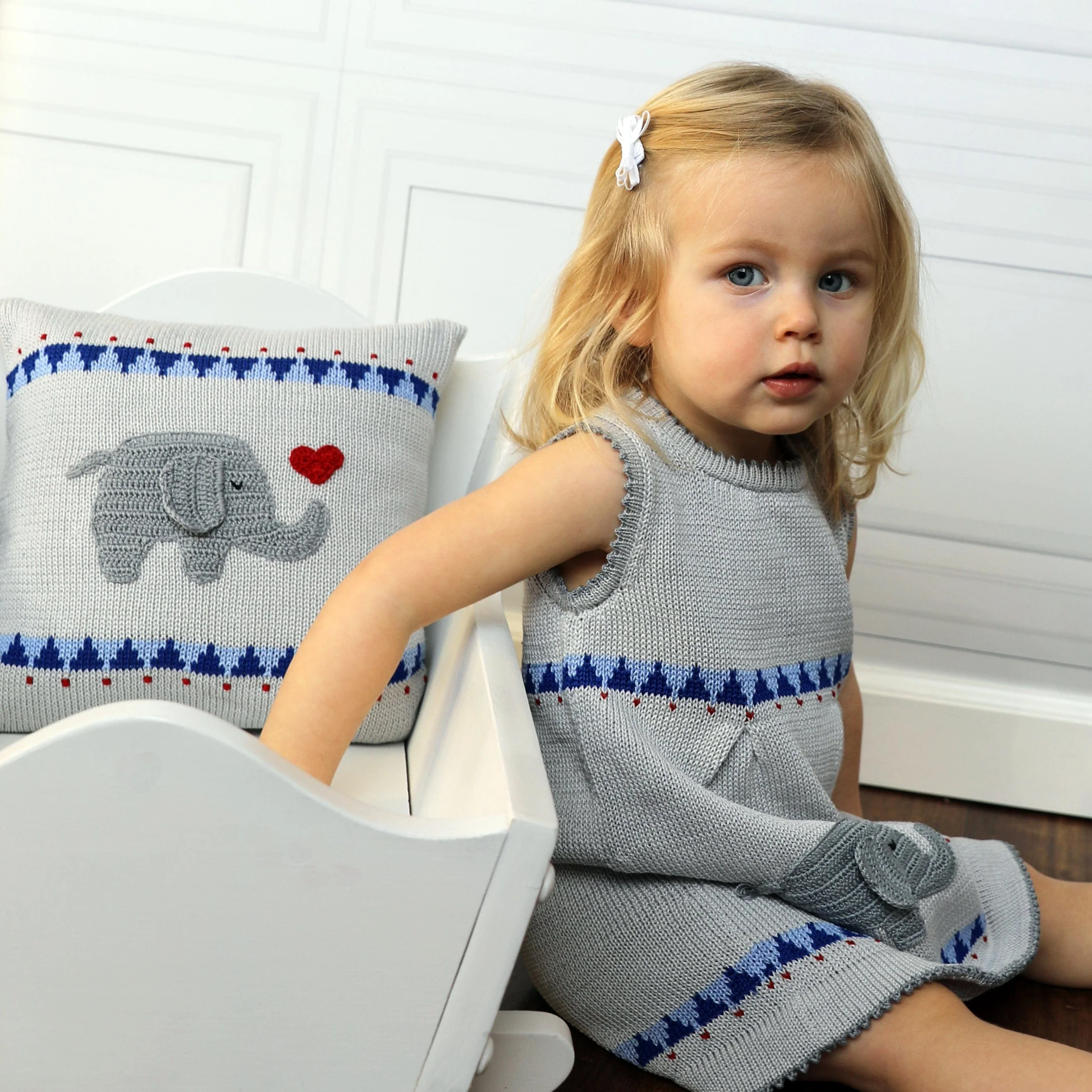 Elephant with Heart 10" Pillow - Image 2
