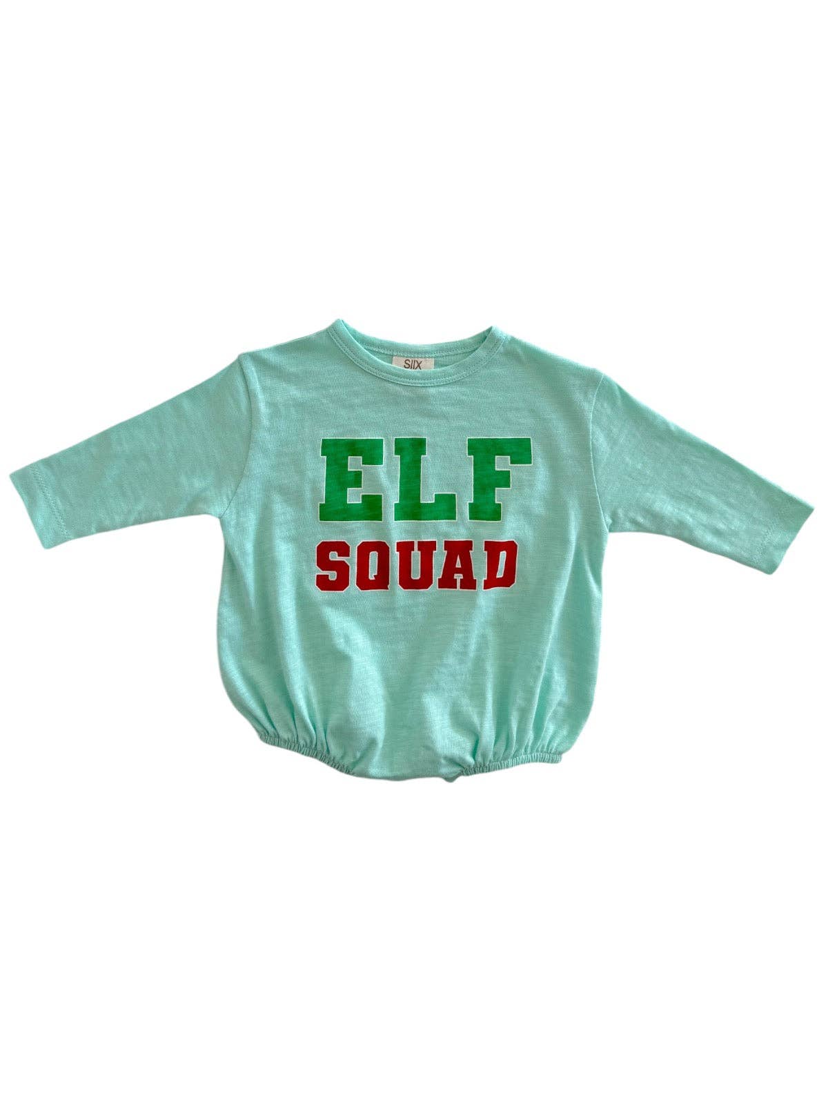 Organic Cotton Long Sleeve Bubble Romper - Elf Squad - Image 3