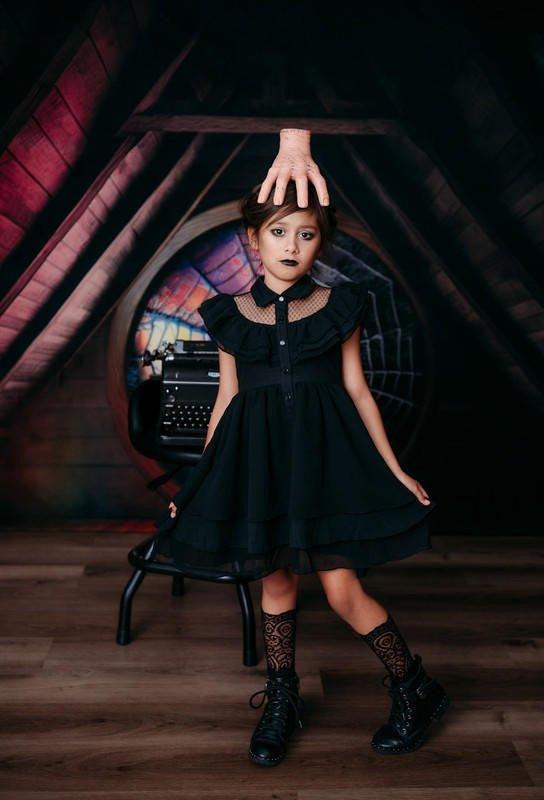 Girl's Gothic Darling Party Twirl Dress - Image 2