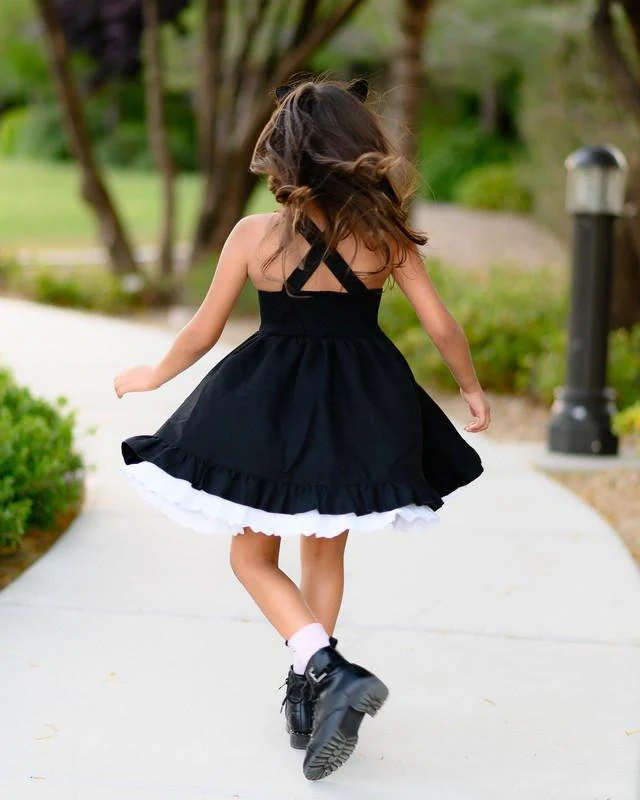 Girl's Kitty Pinafore Twirl Dress - Image 2