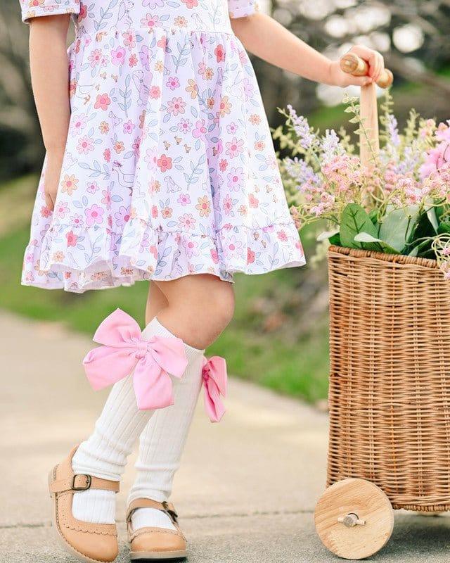 Girl's Short Sleeve Vintage Twirl Dress - Spring Meadow (Floral) - Image 4