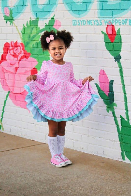 Girl's Twirl Dress - Wild Thing (Pink Leopard) - Image 5