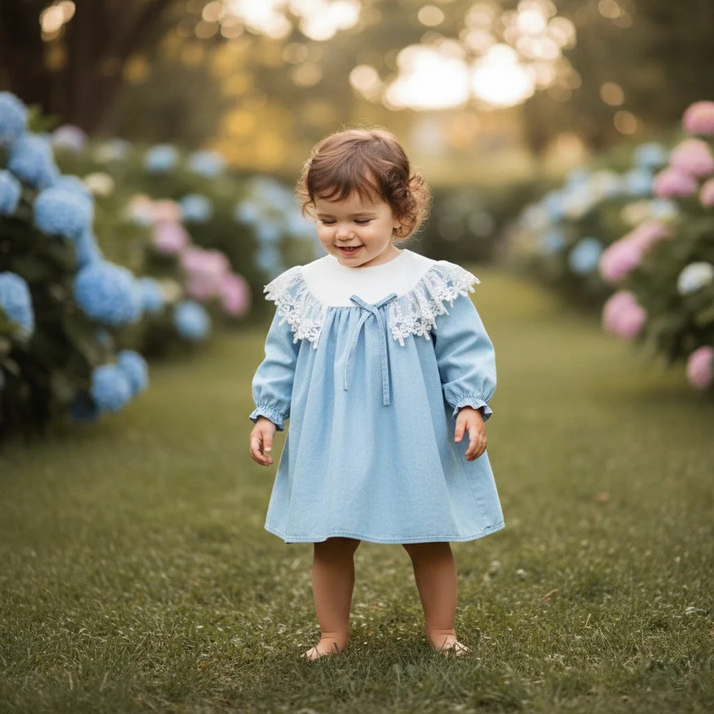 Elodie Blue Lace Dress - Image 2