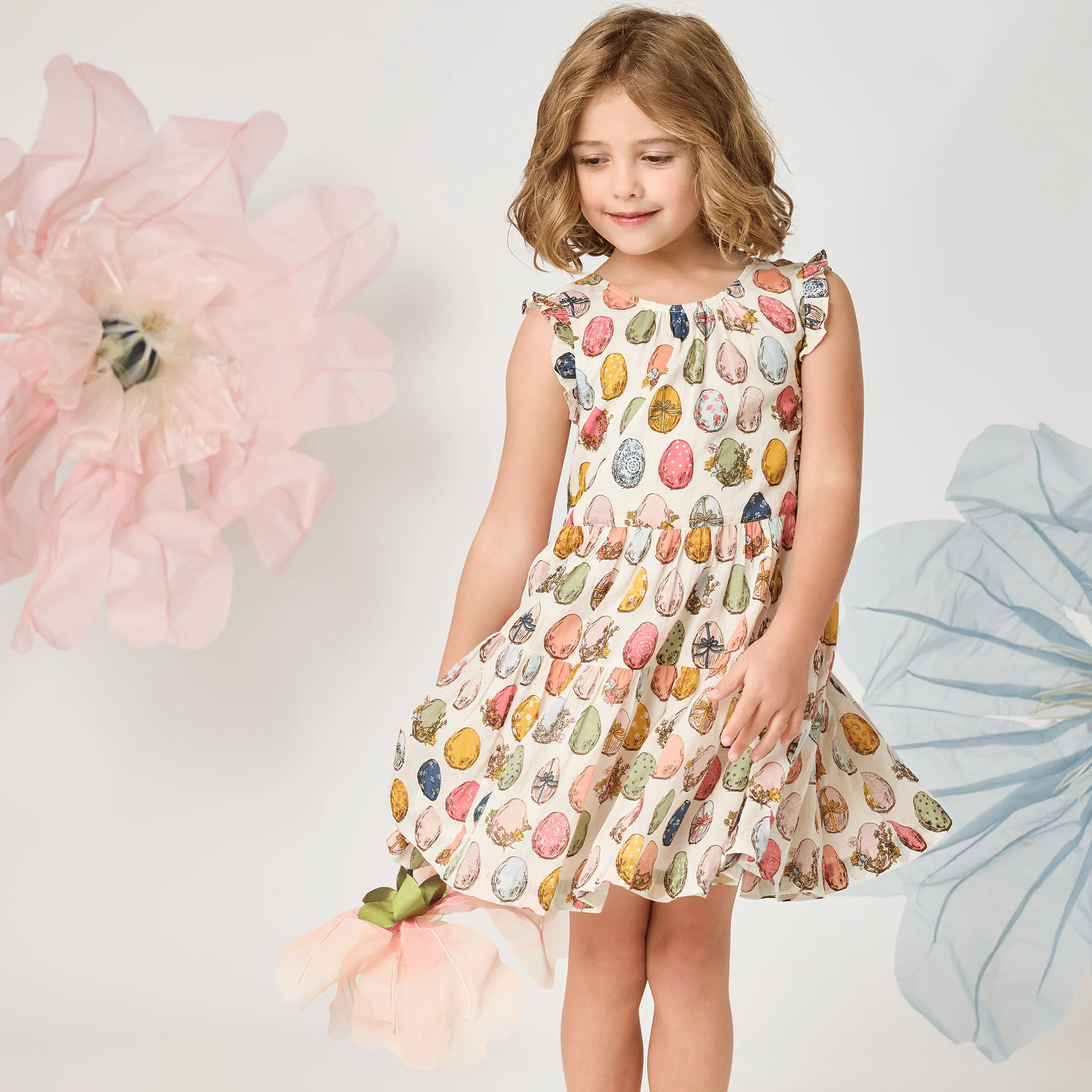 Eloise Ruffle Dress - Multi Eggs - Image 2