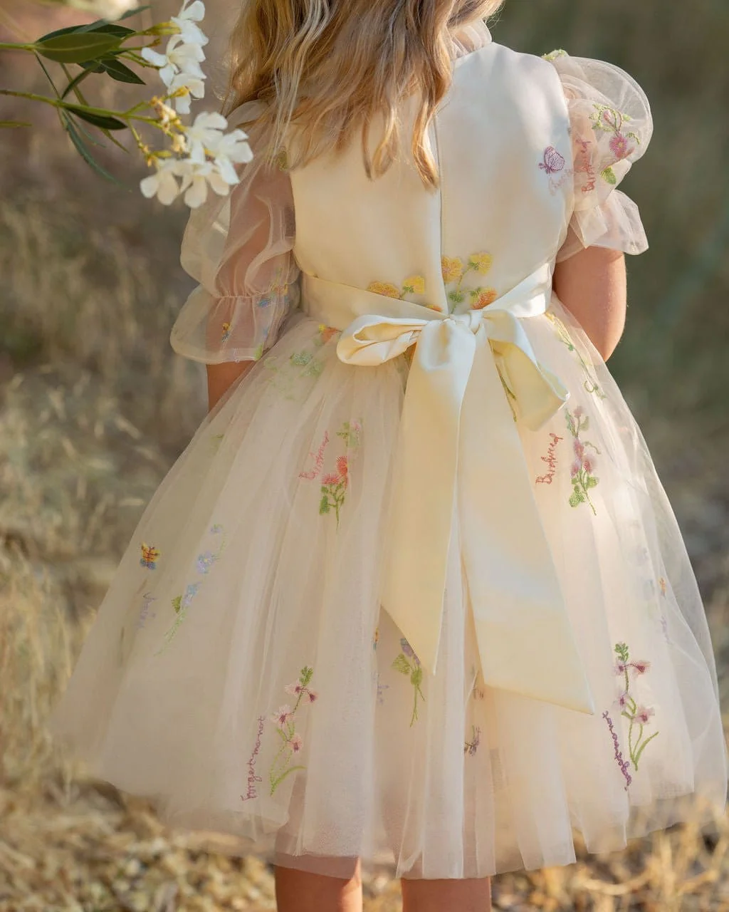 Enchanted Bloom Embroidered Tulle Dress - Image 4