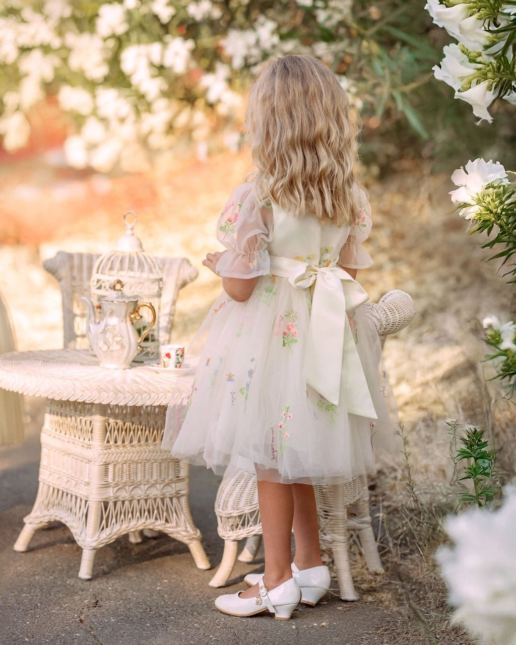 Enchanted Bloom Embroidered Tulle Dress - Image 5