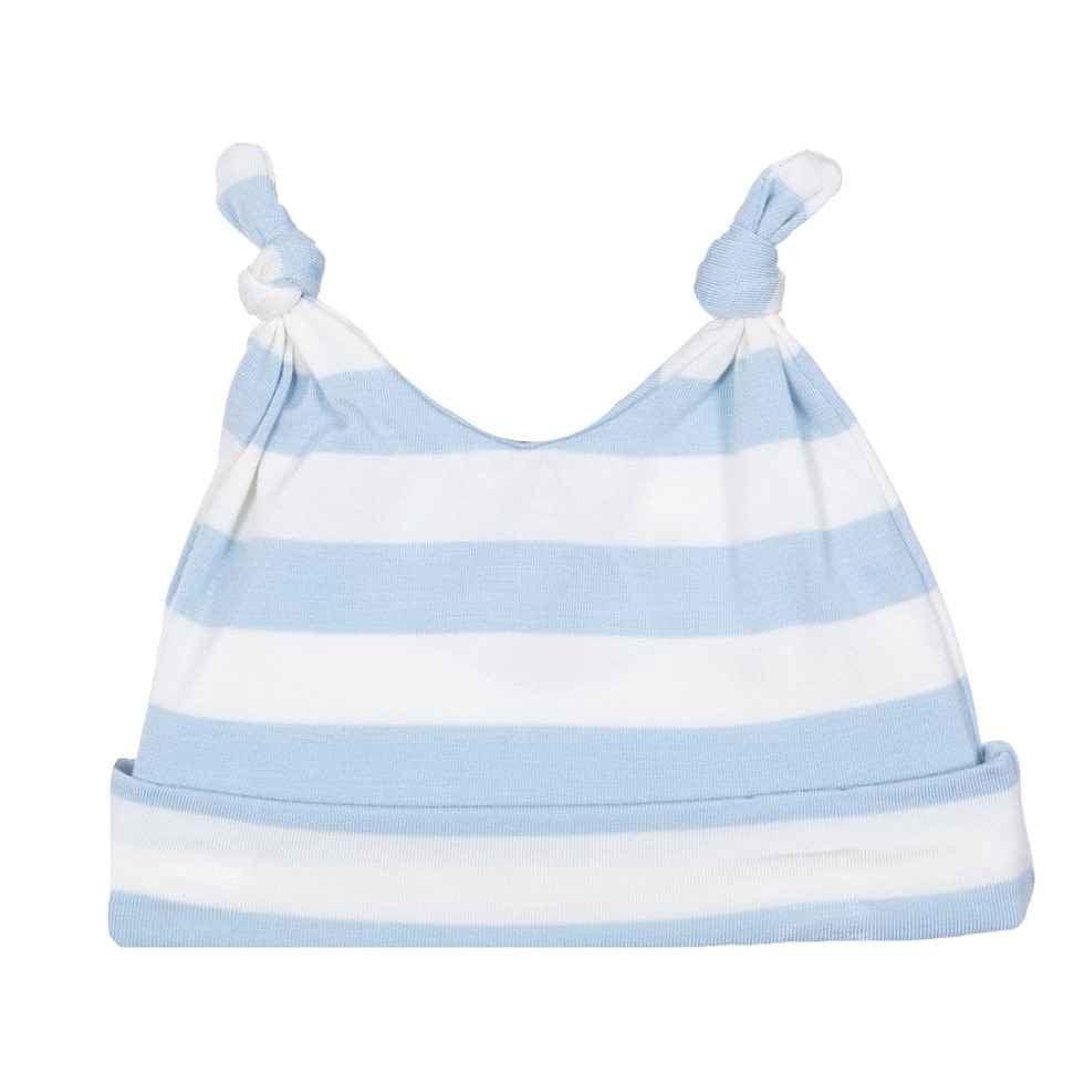 Essentials Boys Bamboo Double Knot Hat, Pond Stripe - Image 3