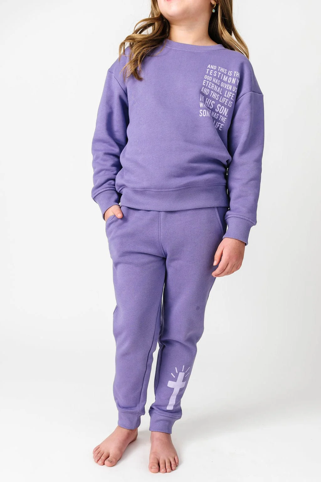Eternal Life Purple Fleece Jogger - Image 3