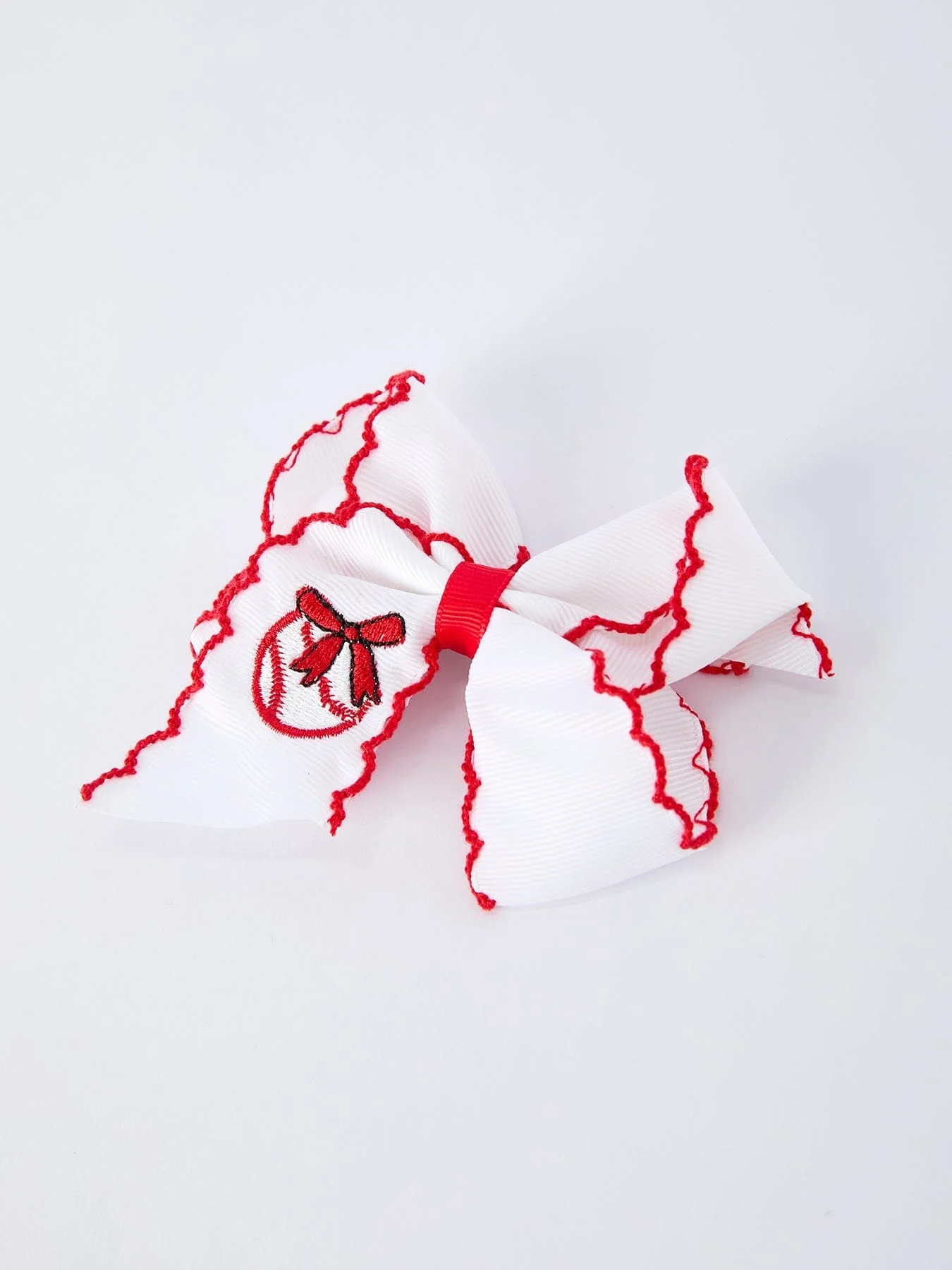 Festive Baseball Embroidered Girls Hairpin 4 Inches - Image 3