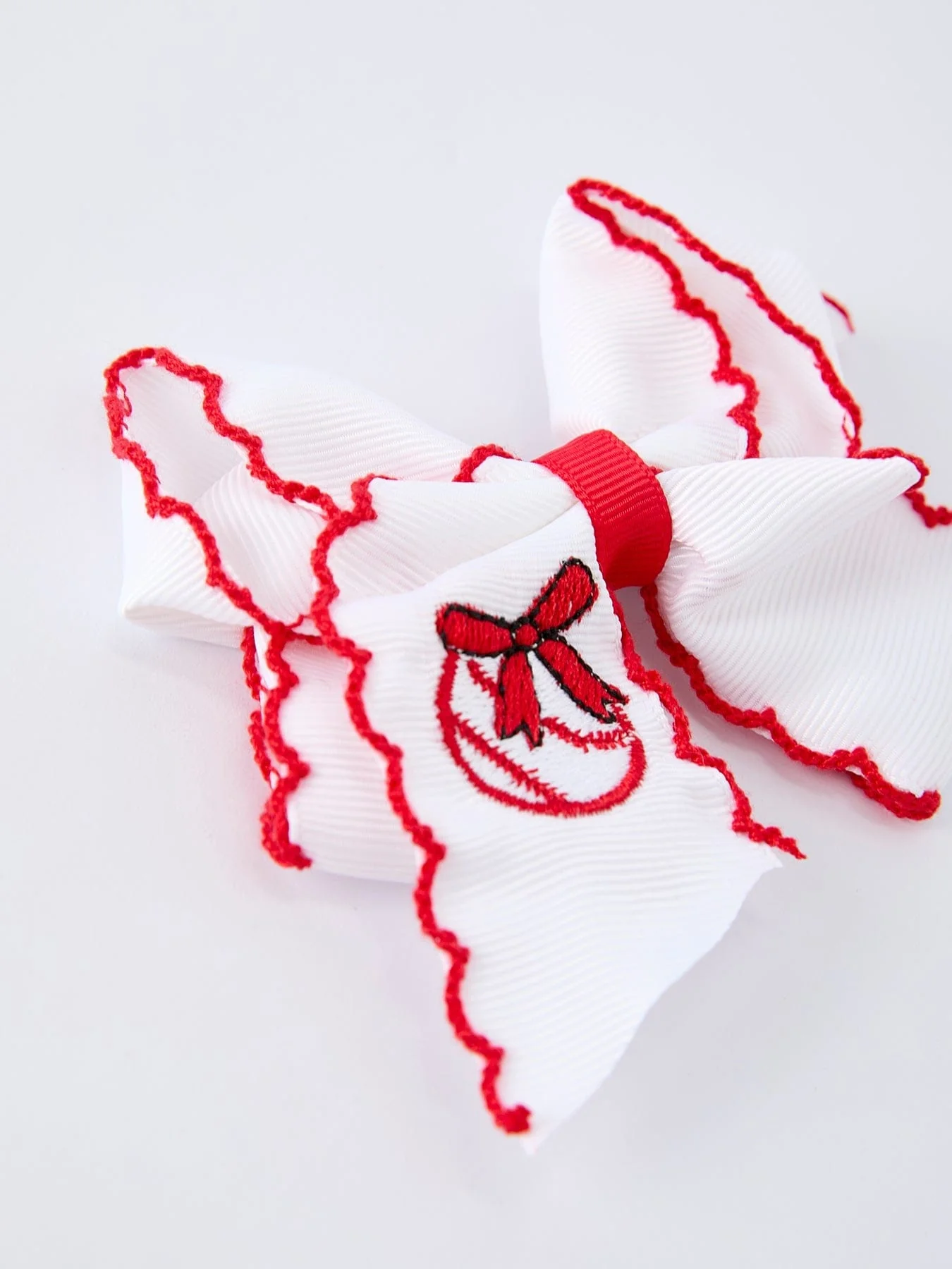 Festive Baseball Embroidered Girls Hairpin 4 Inches - Image 6