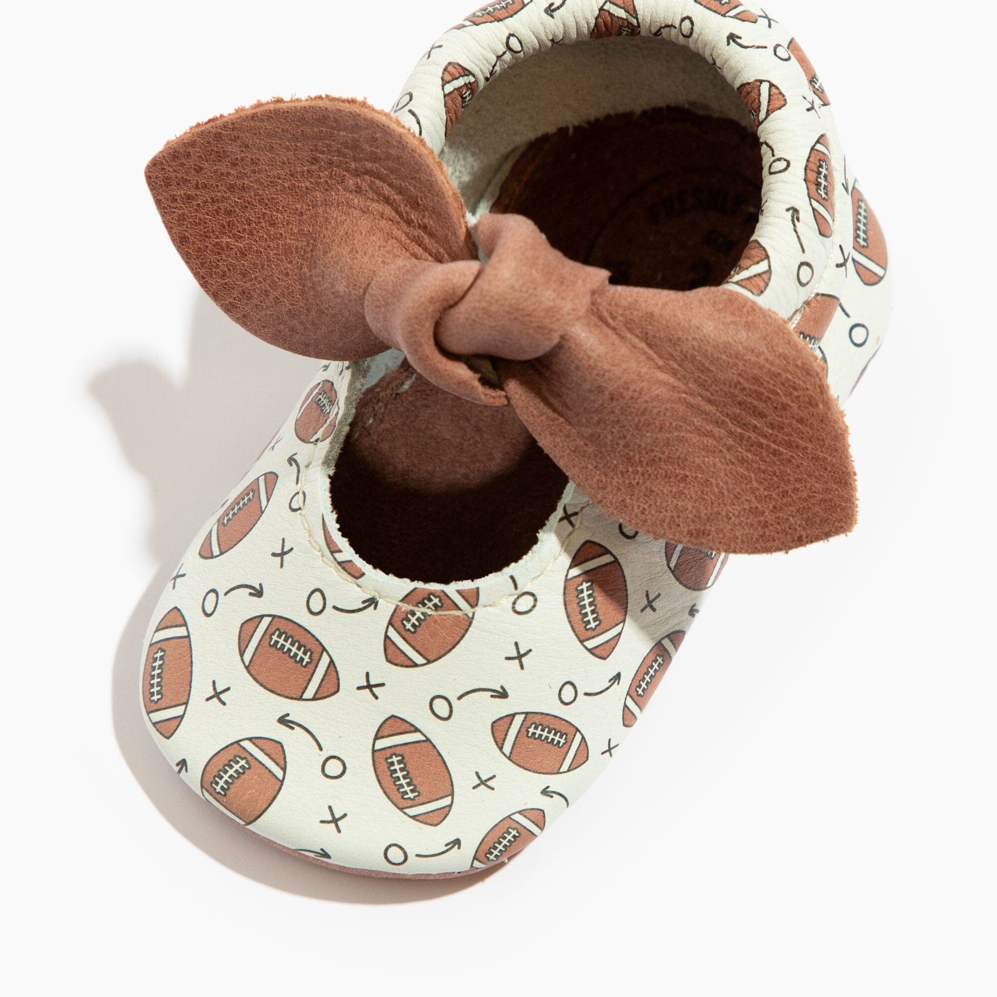 First Down Knotted Bow Baby Shoe - Image 2
