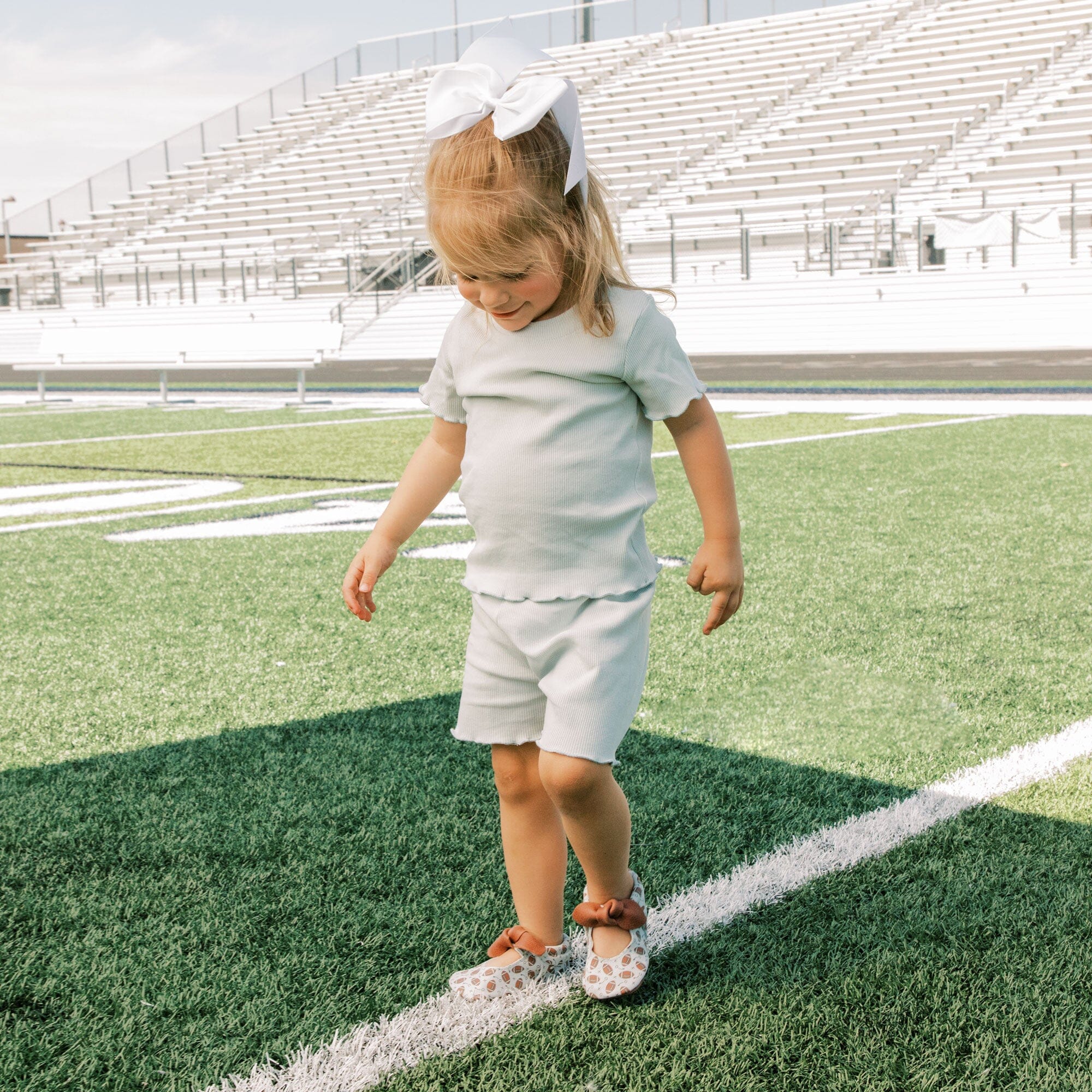 First Down Knotted Bow Baby Shoe - Image 6