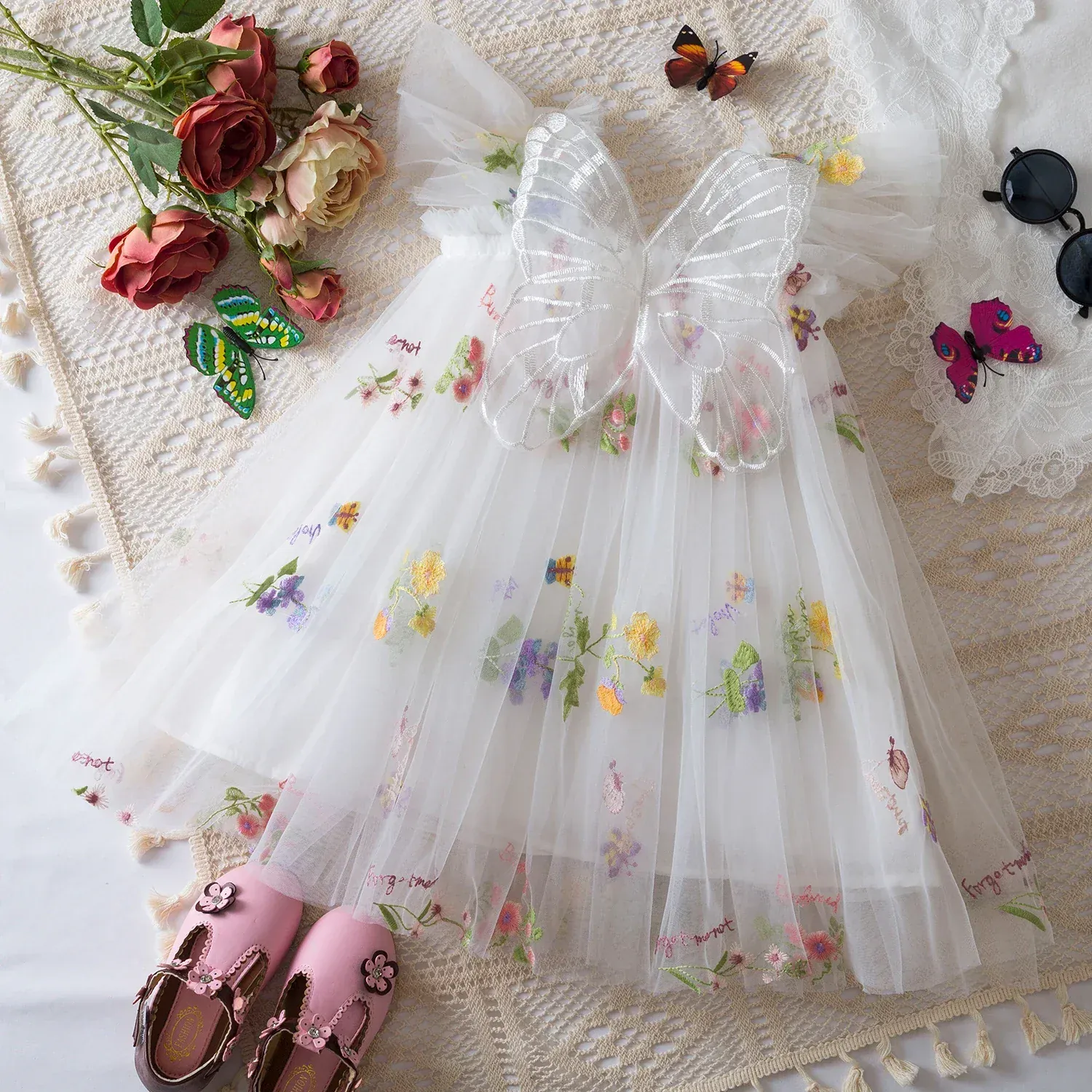 Floral Butterfly Tulle Dress - Image 13