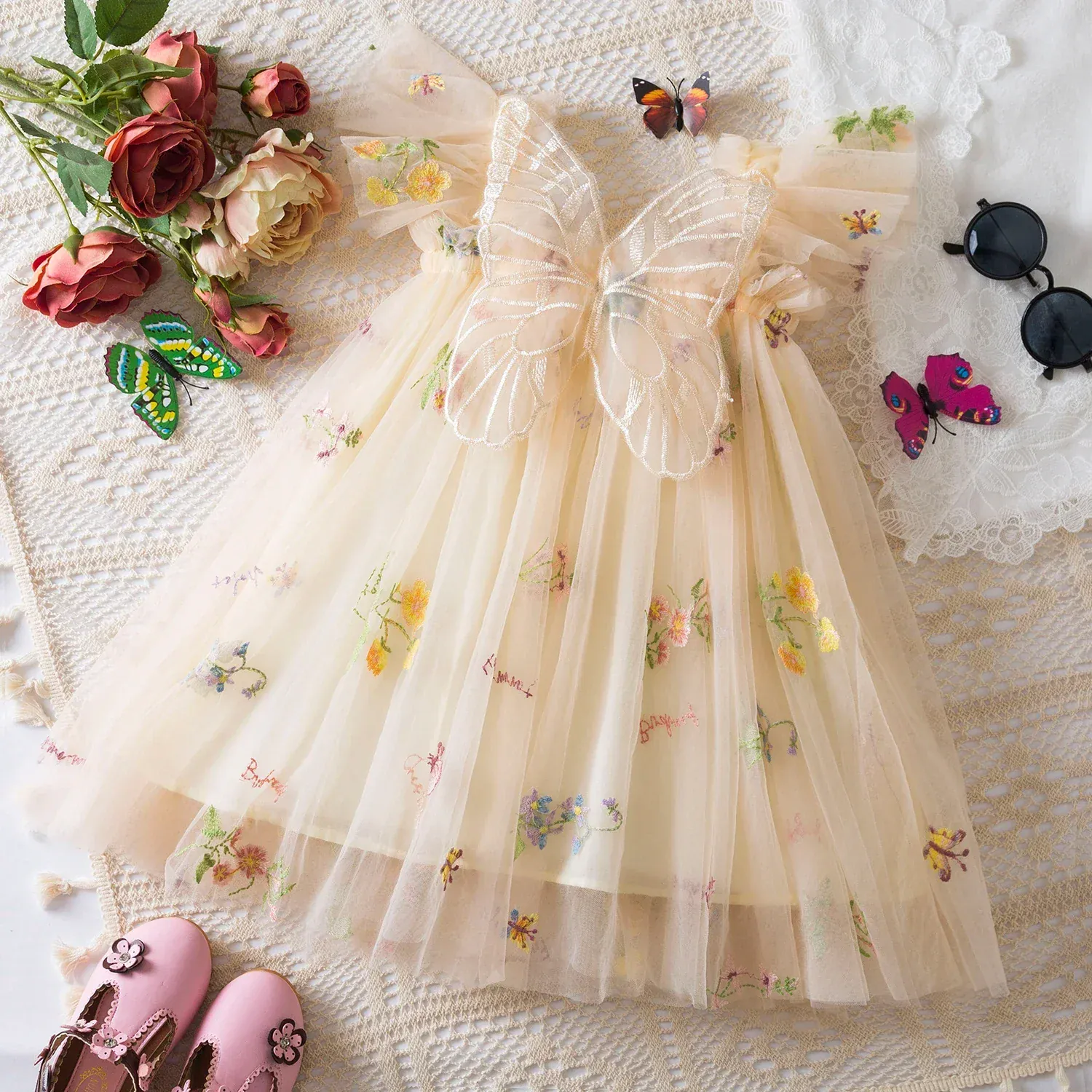 Floral Butterfly Tulle Dress - Image 20