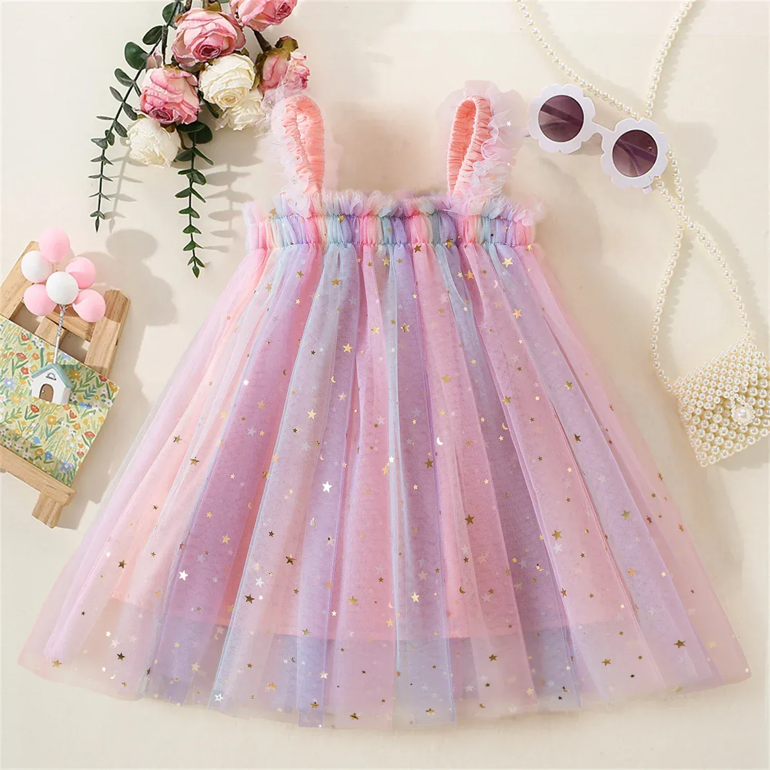 Floral Butterfly Tulle Dress - Image 6