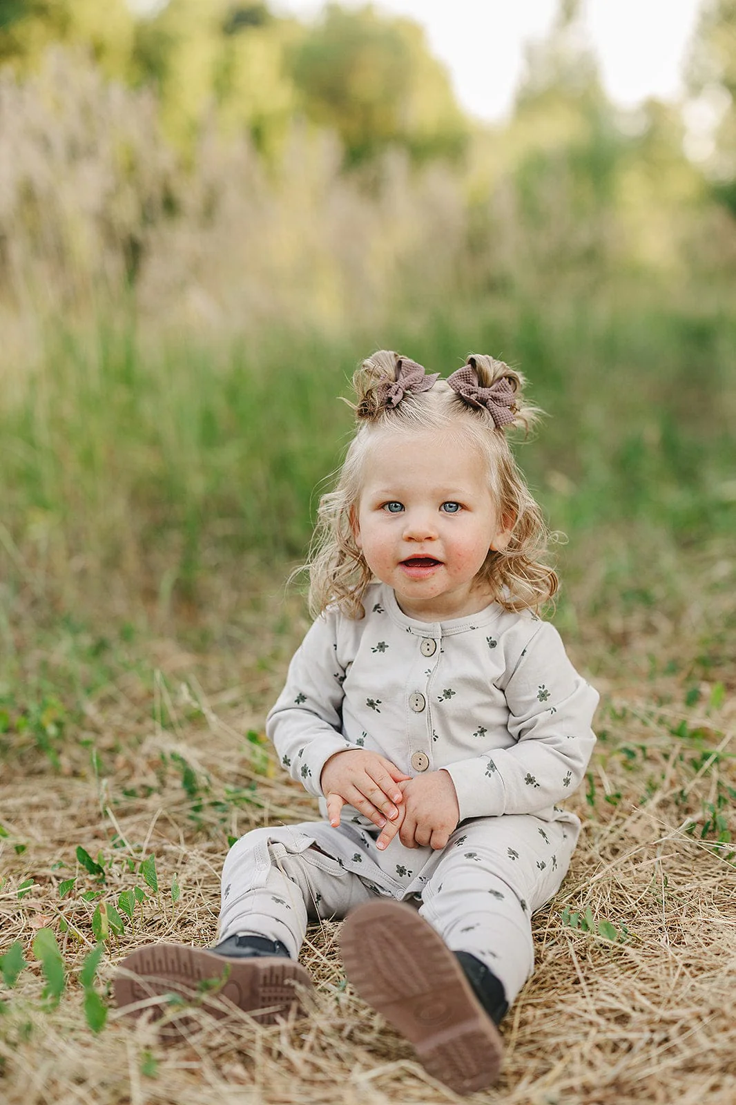 Floral Long Sleeve Button Romper - Image 3
