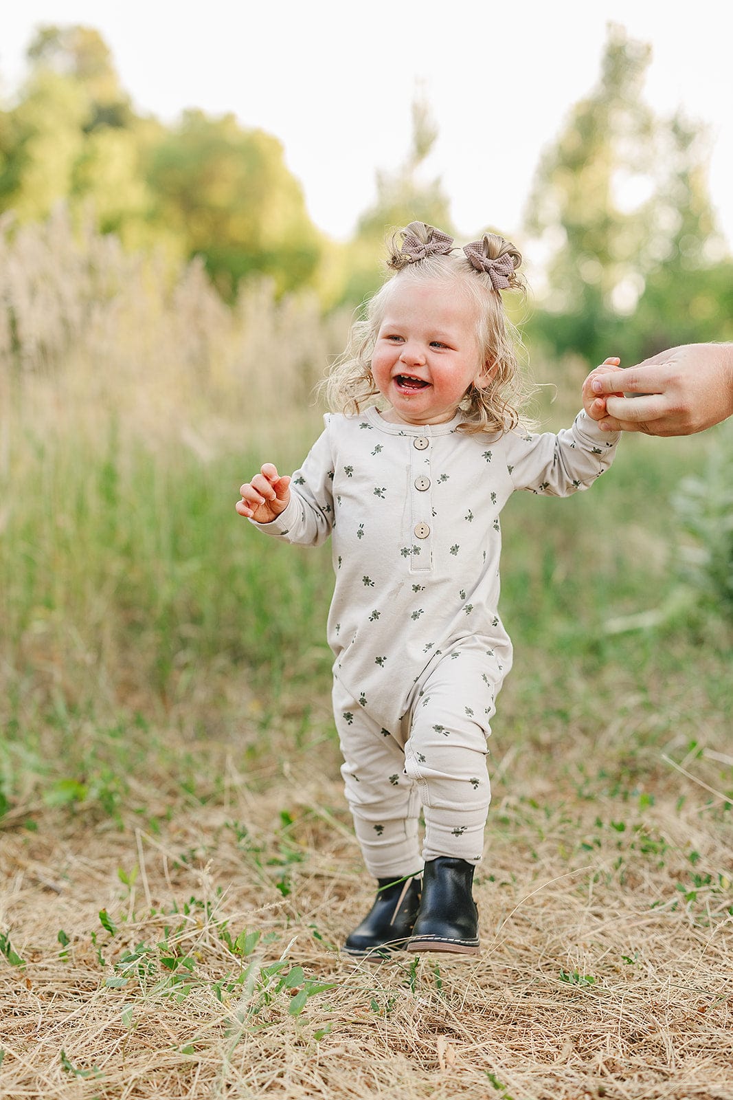 Floral Long Sleeve Button Romper - Image 4