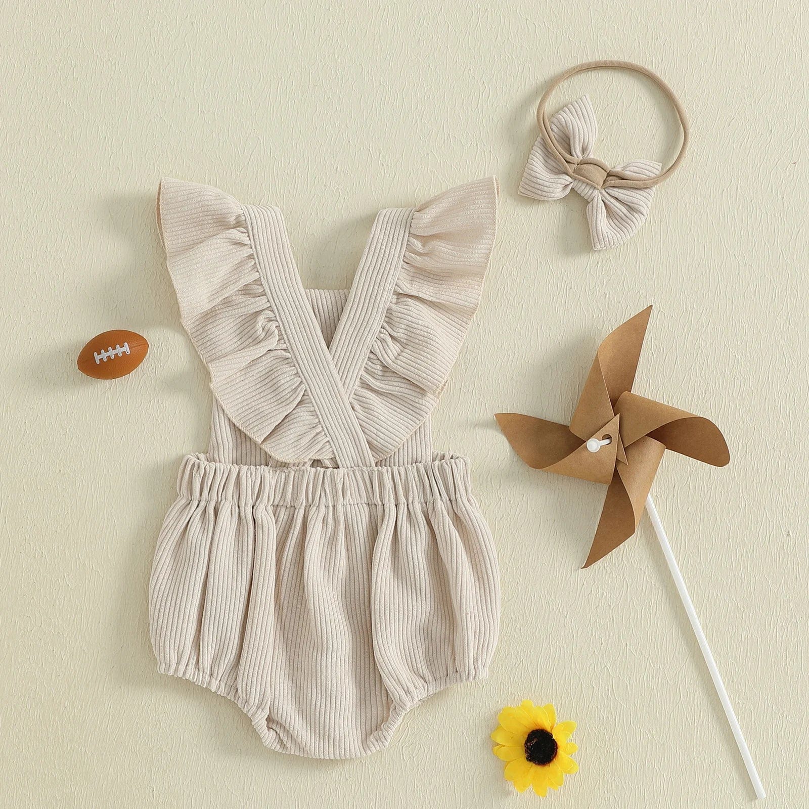Football Embroidery Bodysuit Set - Image 5