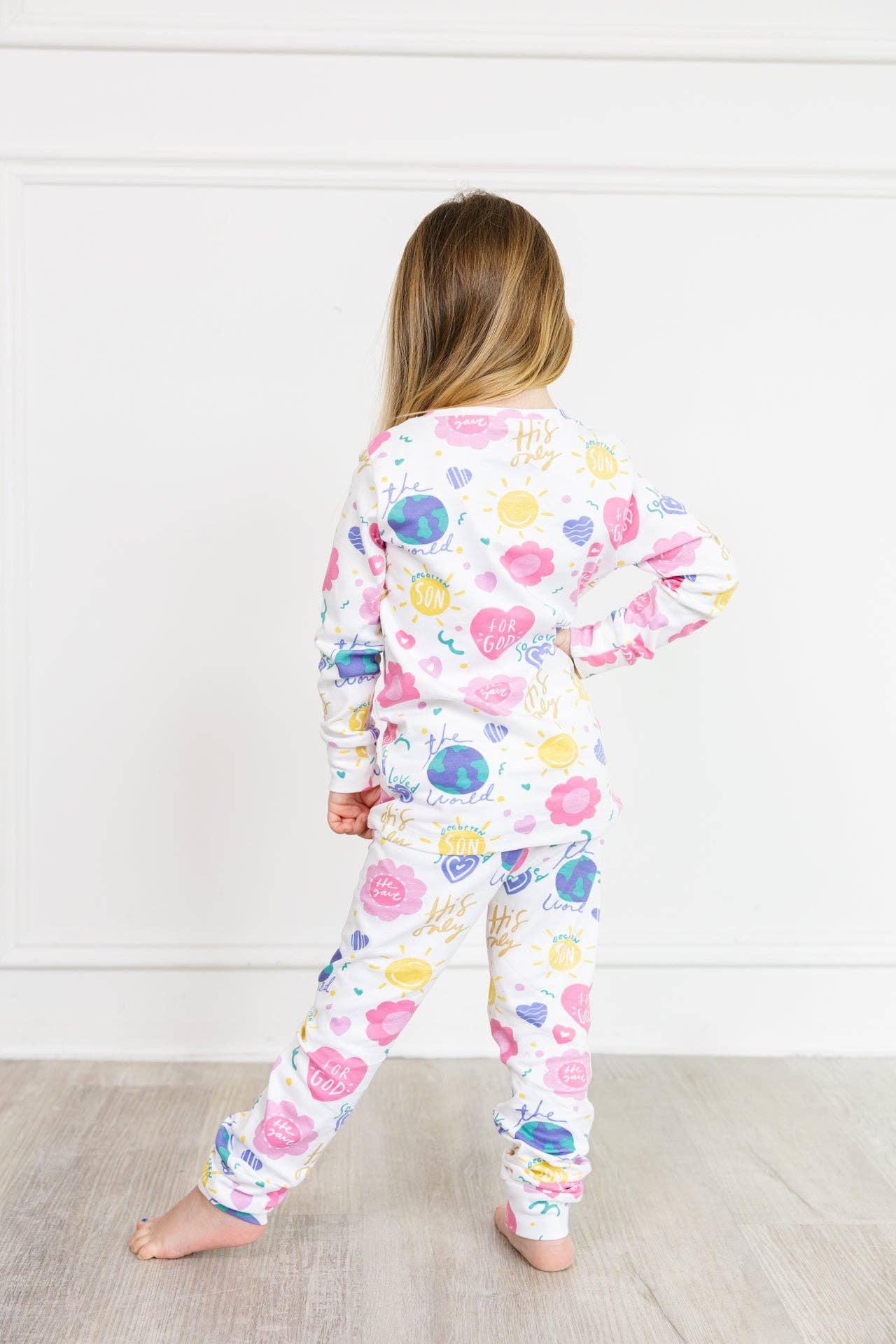 Cotton Long Sleeve Pajama Set - For God So Loved The World - Image 3