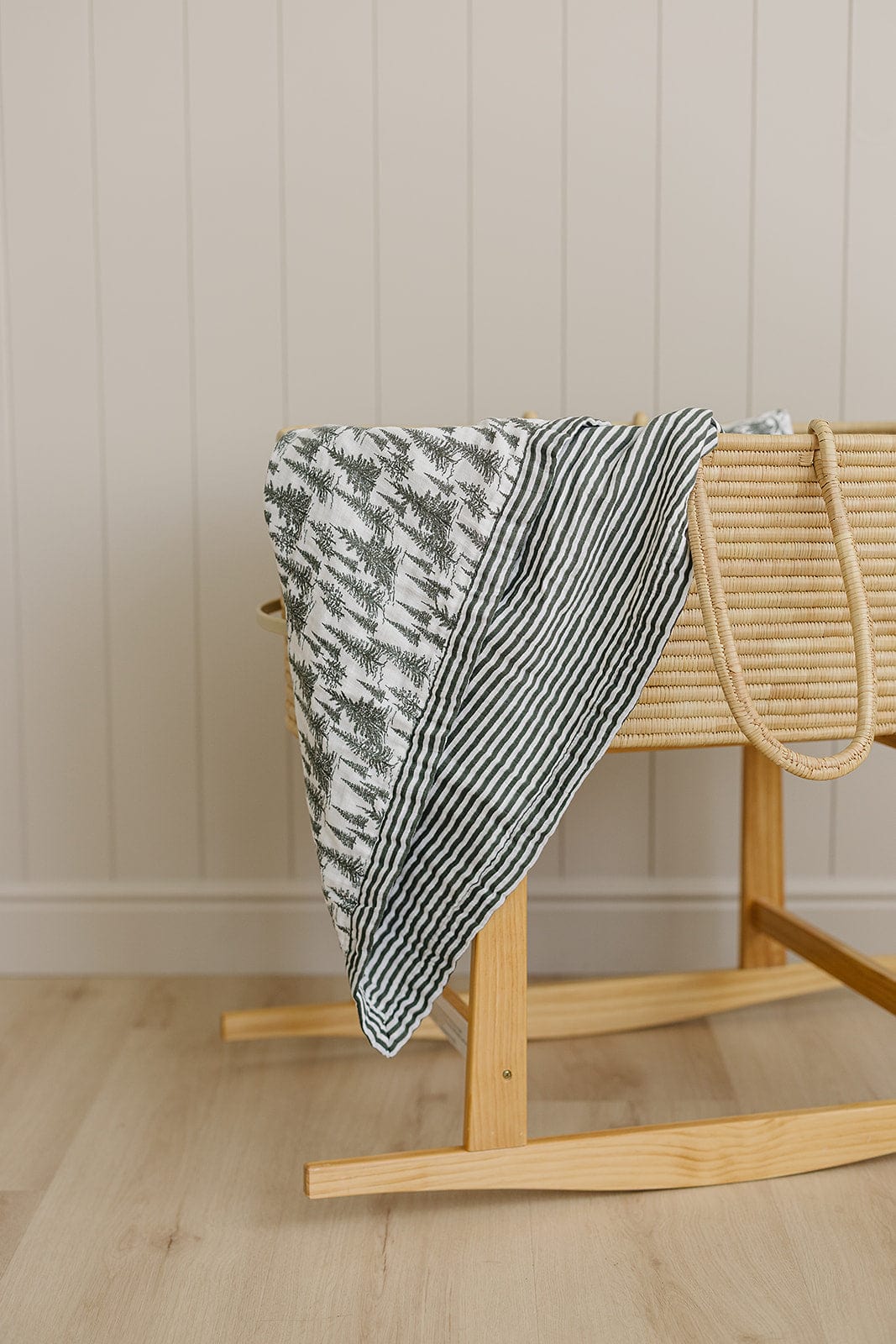 Forest + Green Stripes Muslin Quilt - Image 2