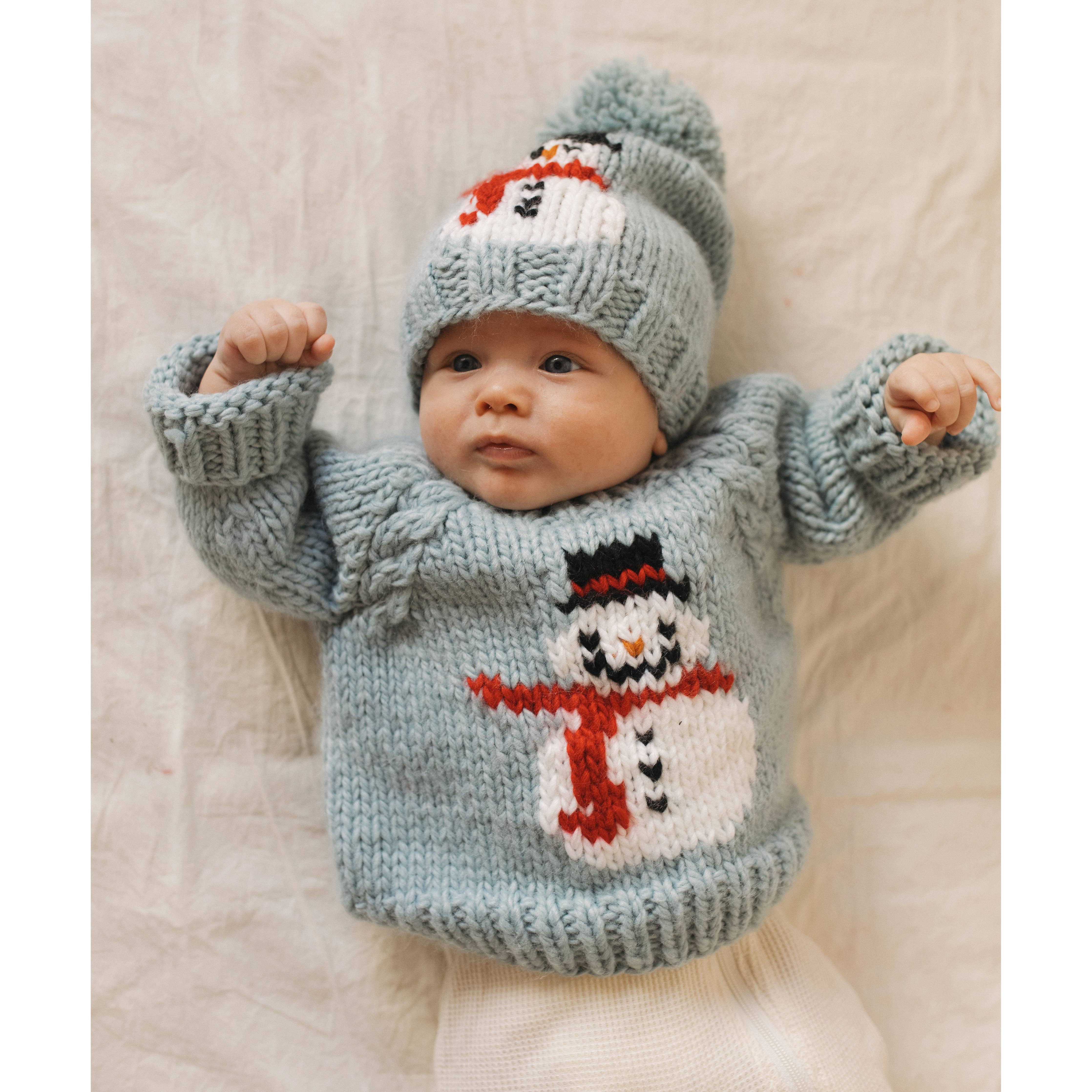 Frosty Snowman Surf Blue Beanie Hat - Image 3