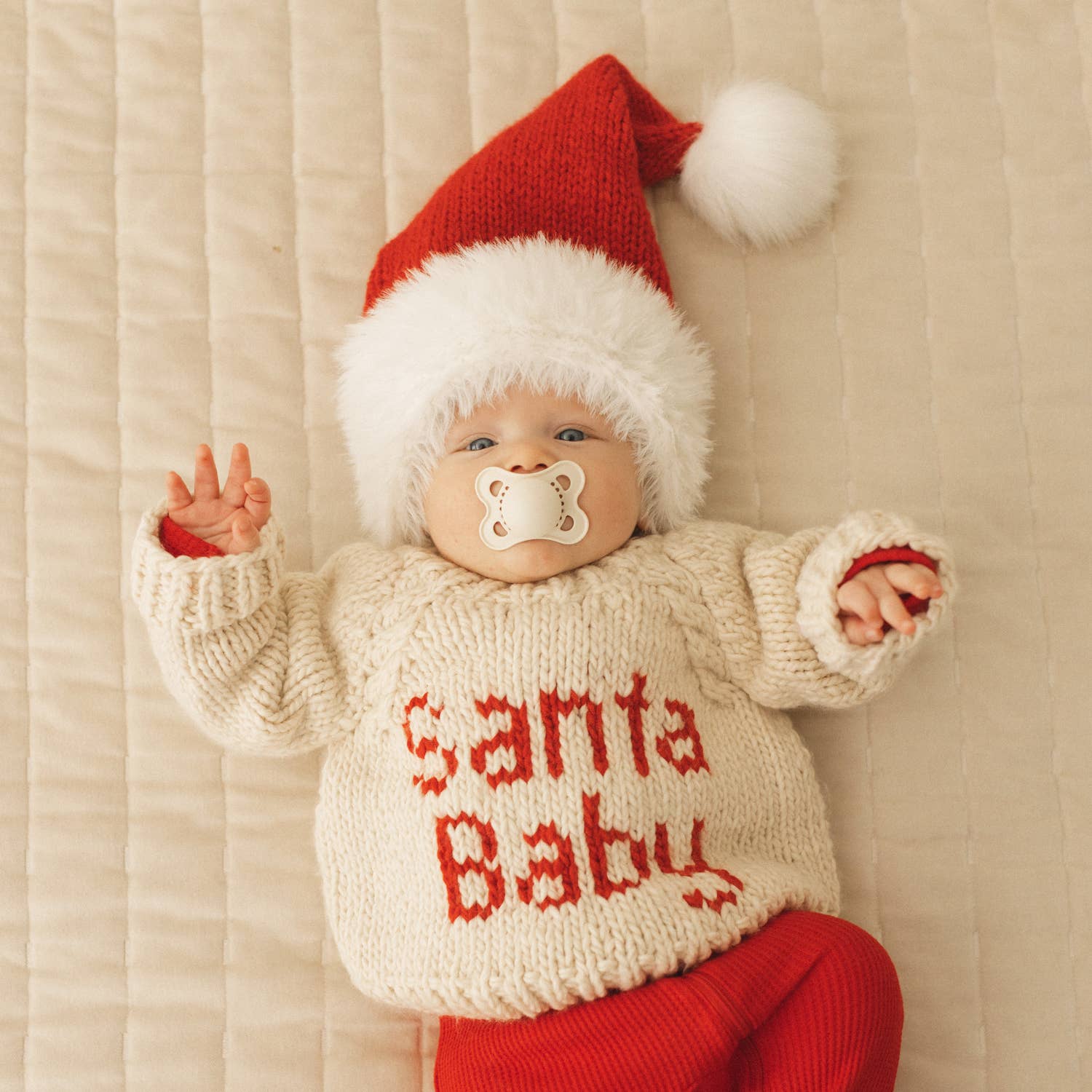 Furry Santa Beanie Hat for Baby - Image 3