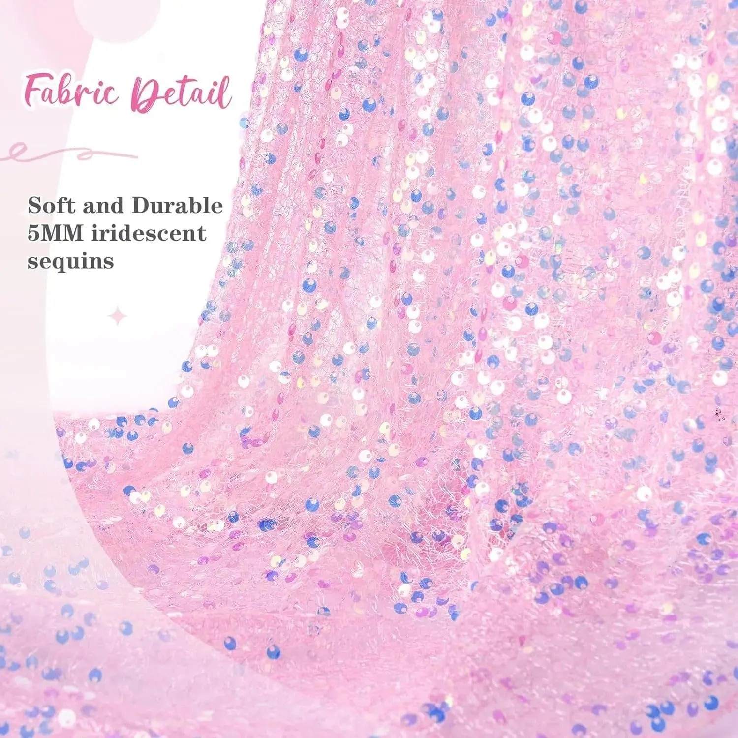 Gender Reveal Glitter Iridescent Sequin Table Runner - Image 3