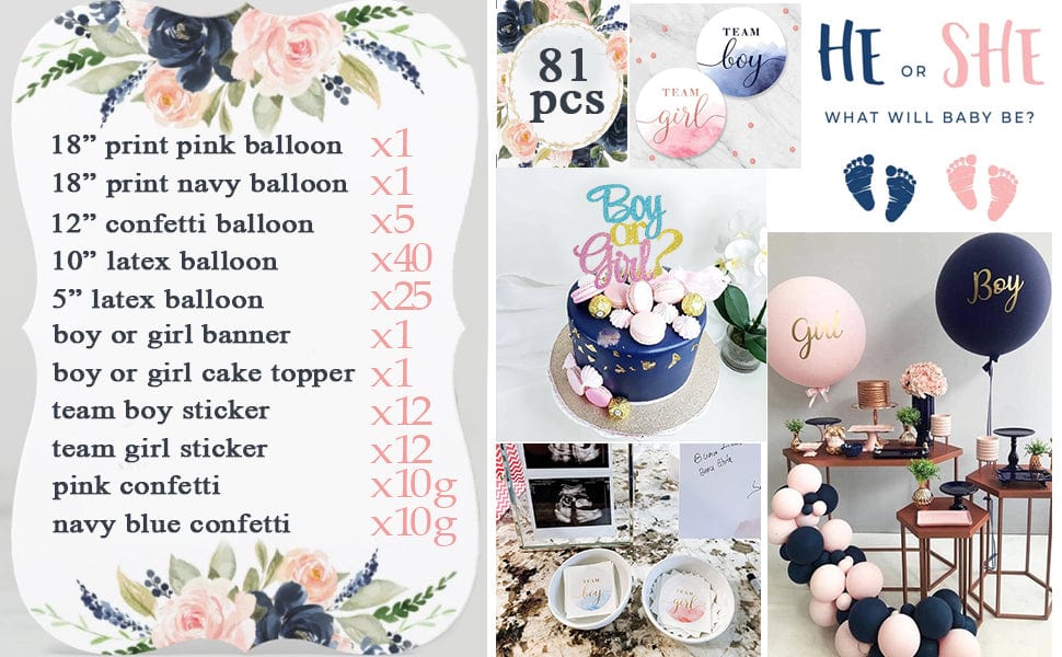 Gender Reveal Party Decorations - Boy or Girl Banner & Balloons - Image 4