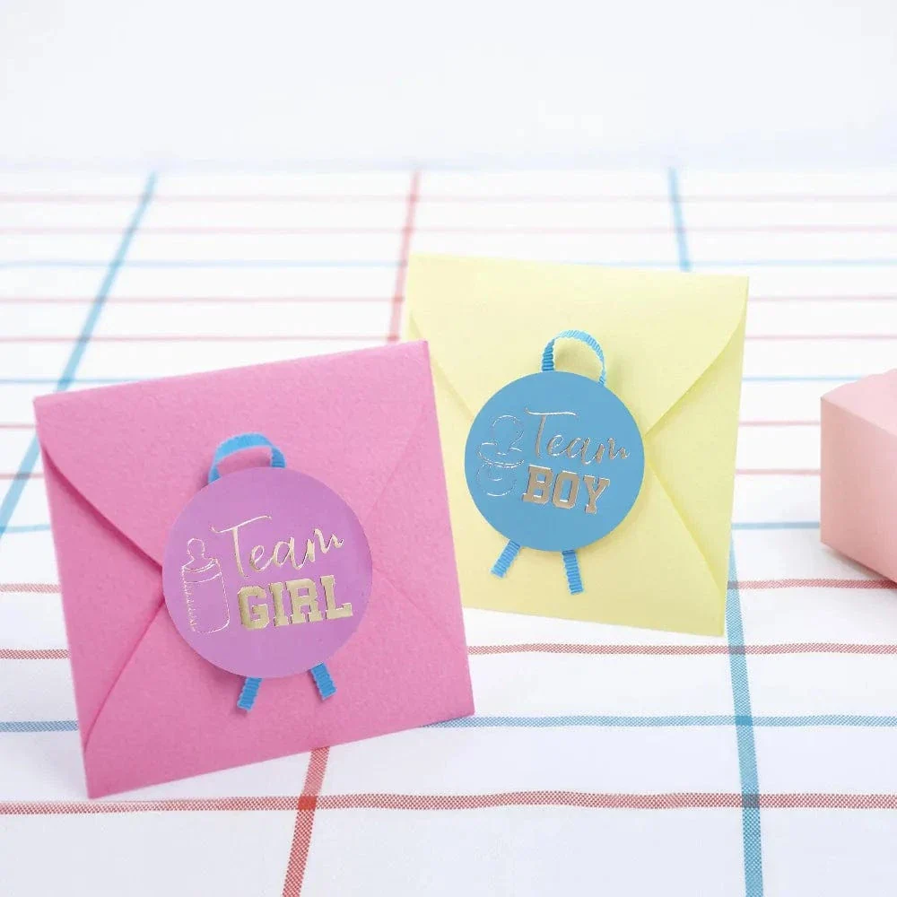 Gender Reveal Stickers - Team Boy & Team Girl - Image 4