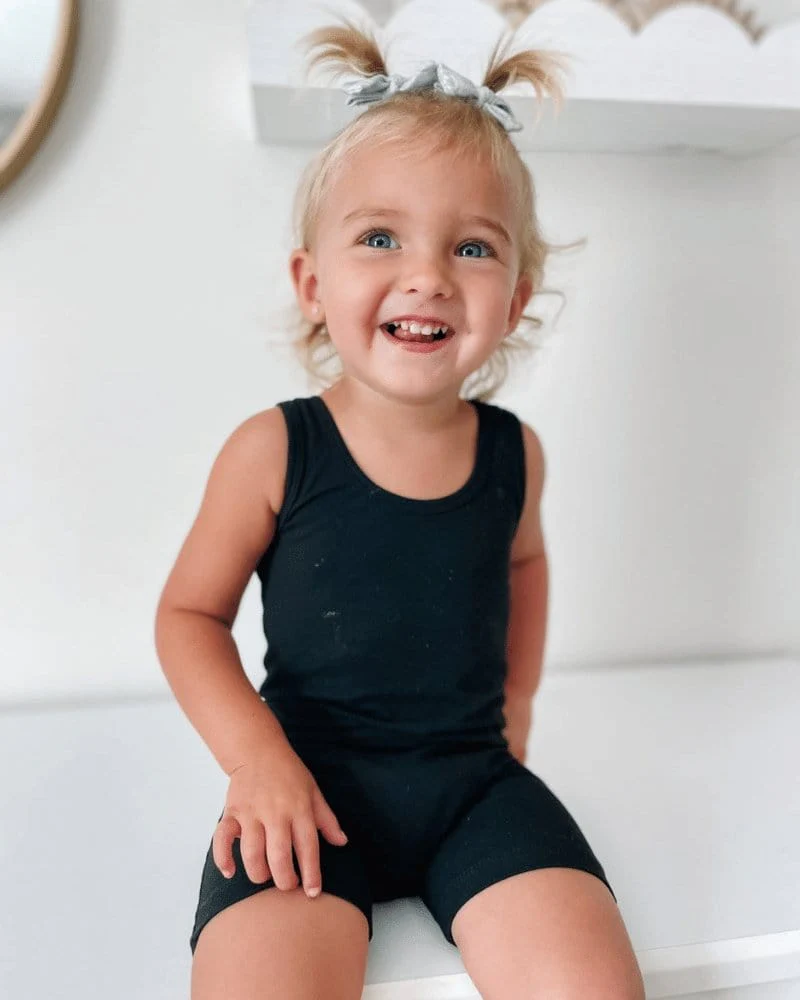 Gigi Bikeshort Romper - Black - Image 3
