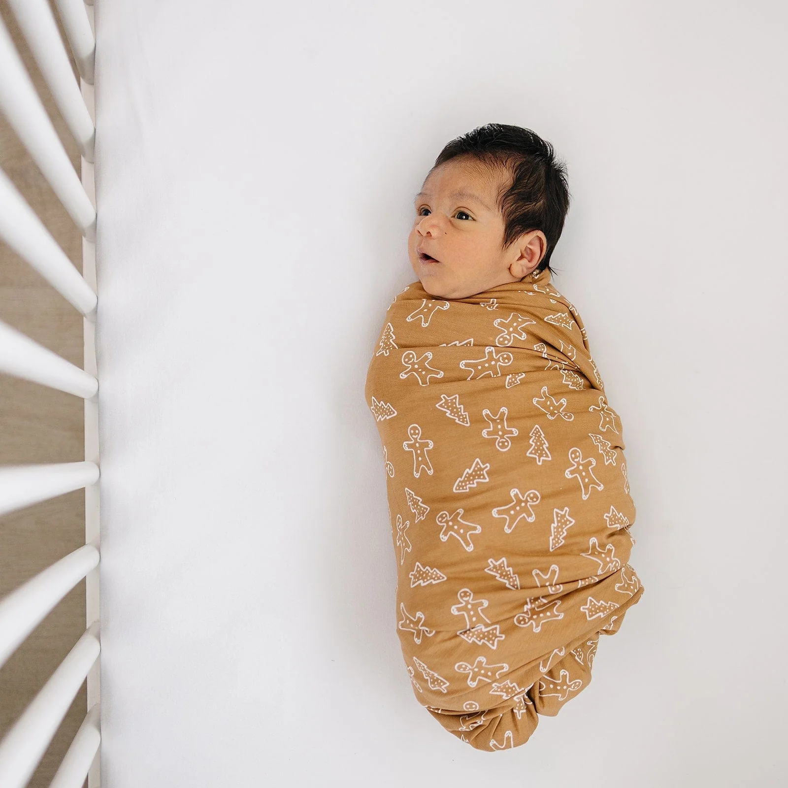 Gingerbread Bamboo Stretch Swaddle - Image 2