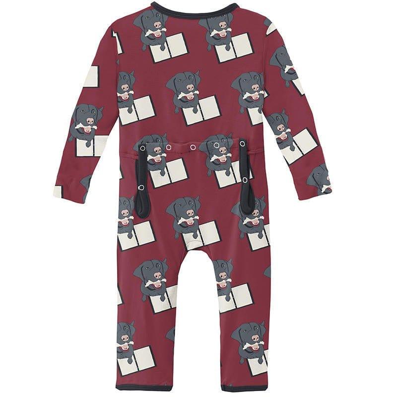 Girl's Print Bamboo Coverall with Zipper - Wild Strawberry Dog Ate My Homework - Image 2