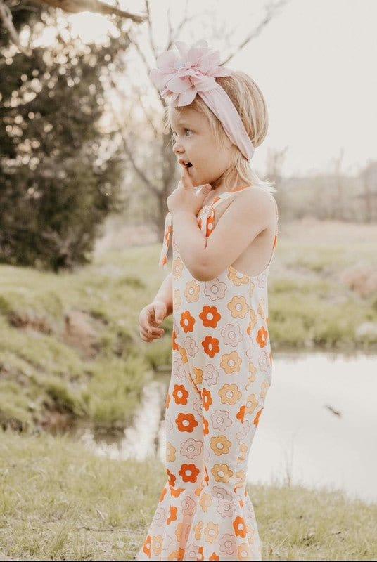 Girl's Retro Jumpsuit - Cartoon Floral - Image 2