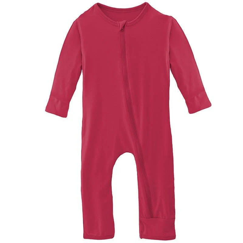 Girl's Solid Bamboo Coverall with Zipper - Taffy