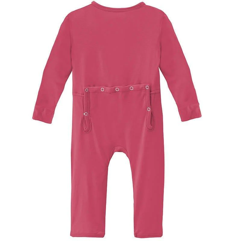 Girl's Solid Bamboo Coverall with Zipper - Taffy - Image 2