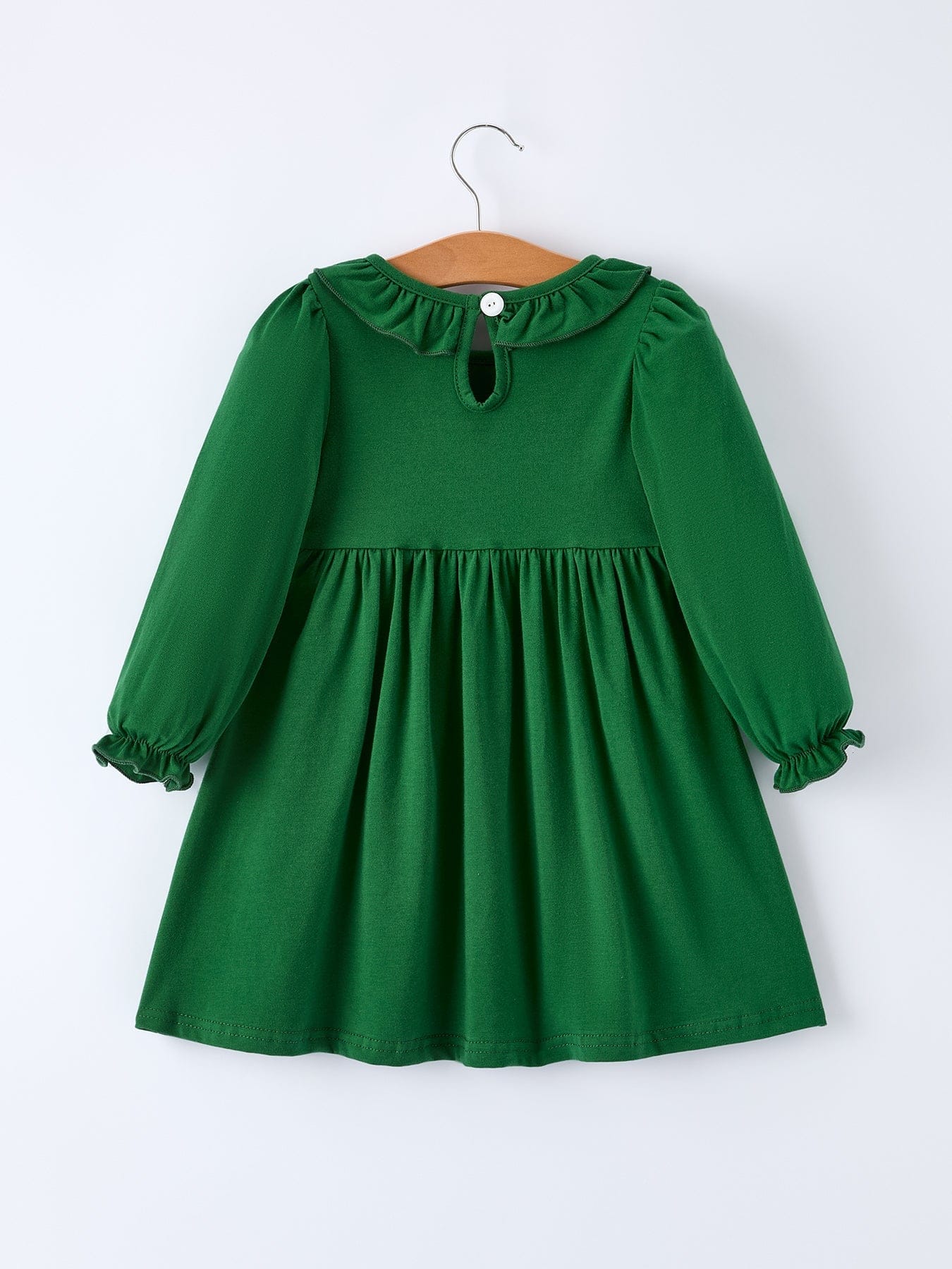 Girls St. Patrick's Day Shamrock Puppy Smocked Dress - Image 2