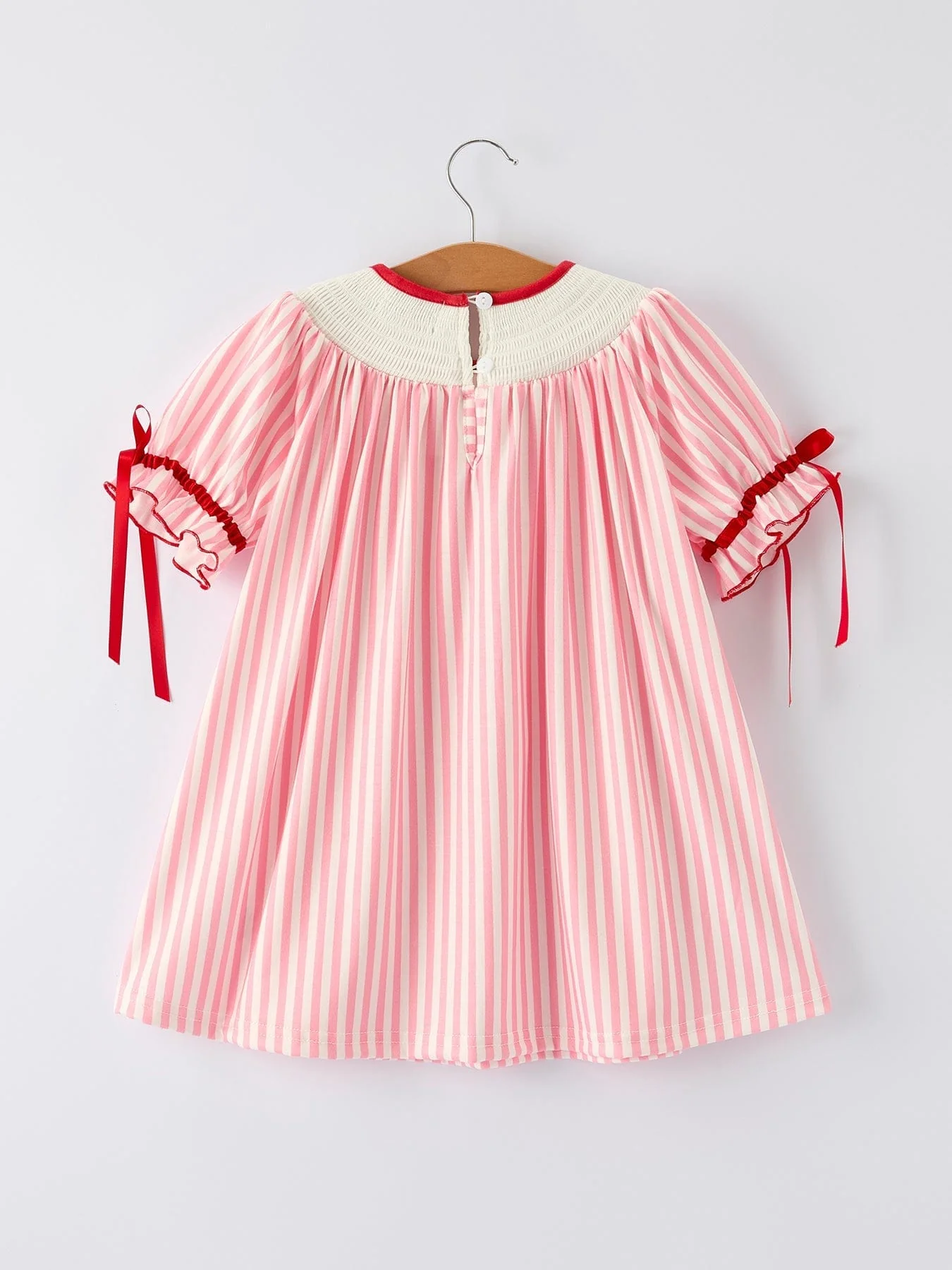 Girls Summer Baseball Embroidery Dress - Pink Stripe Casual Outfit - Image 2