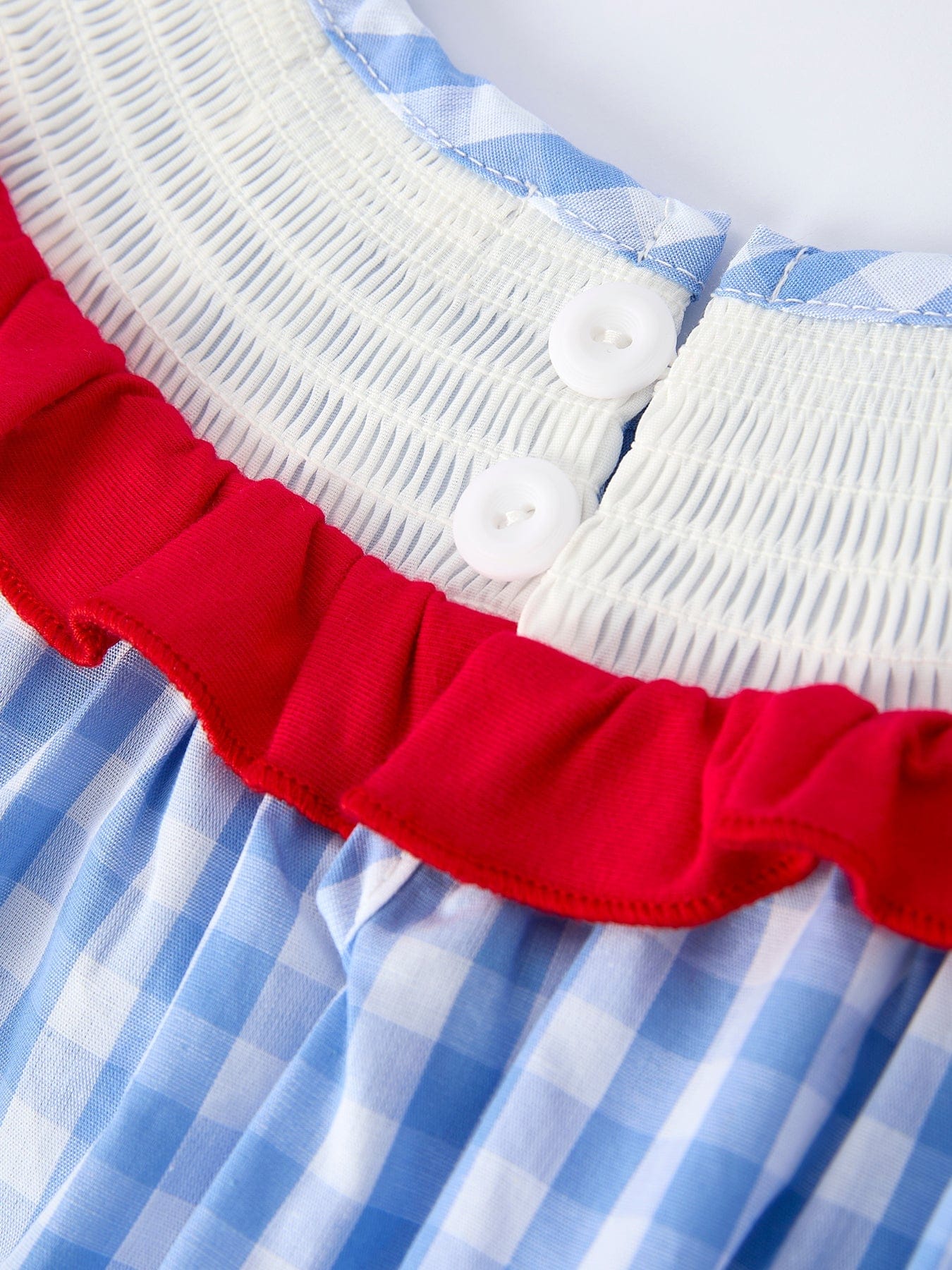 Girls Summer Strawberry Bow Embroidered Smocked Dress - Image 5