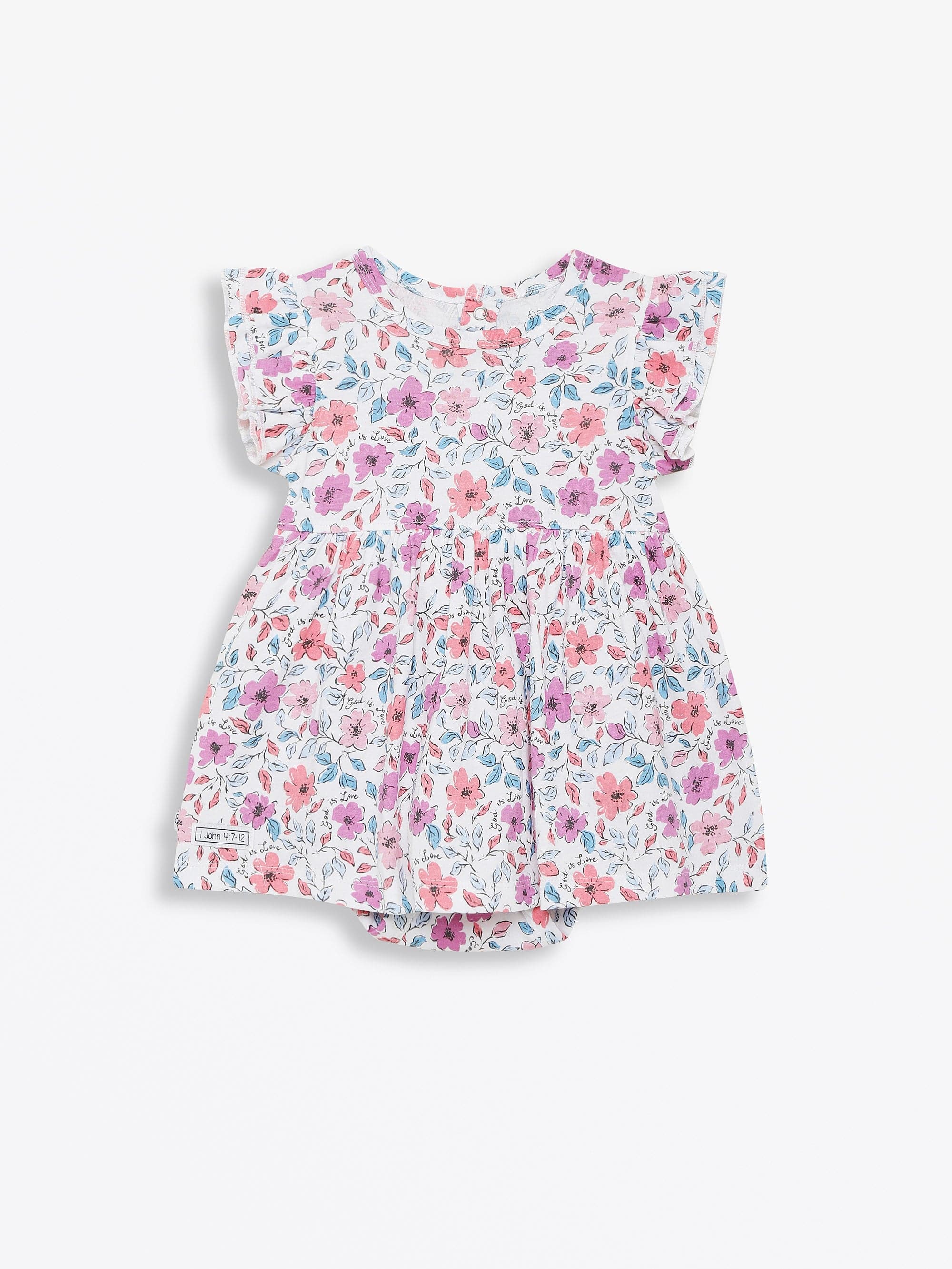 God is Love Cotton Short Sleeve Twirl Bodysuit Dress - Image 2