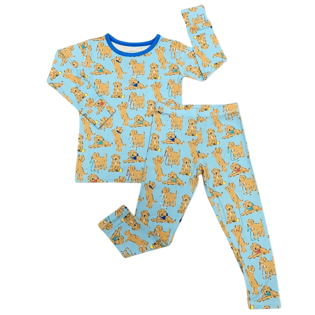 Bamboo Long Sleeve Pajama Set - Golden Retriever (Dogs) - Image 4