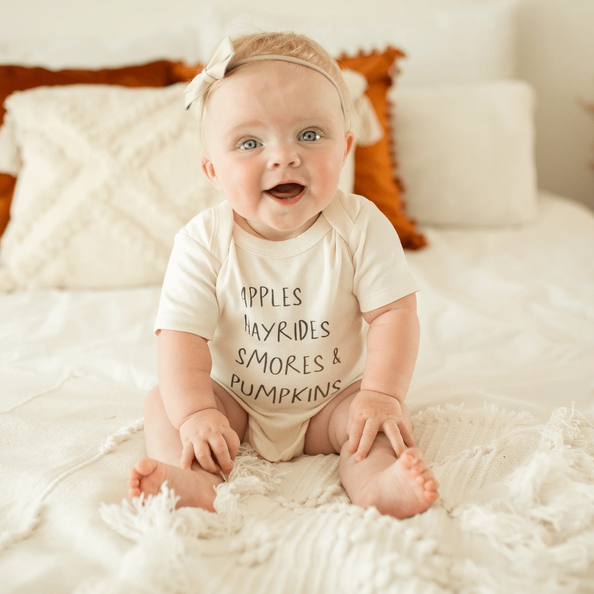 Graphic Bodysuit - Apples Hayrides Smores - Image 3