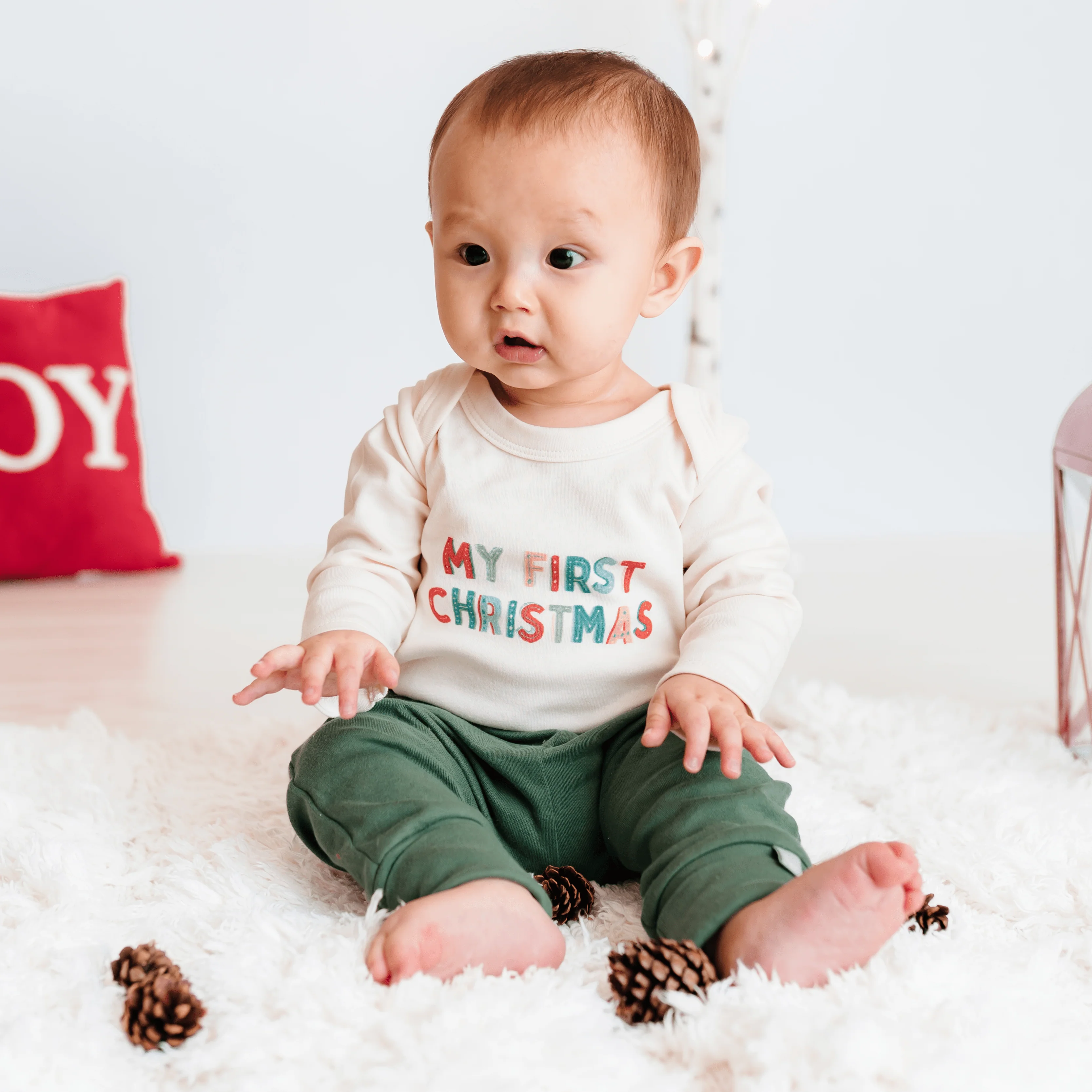 Long Sleeve Graphic Bodysuit - My First Christmas - Image 2