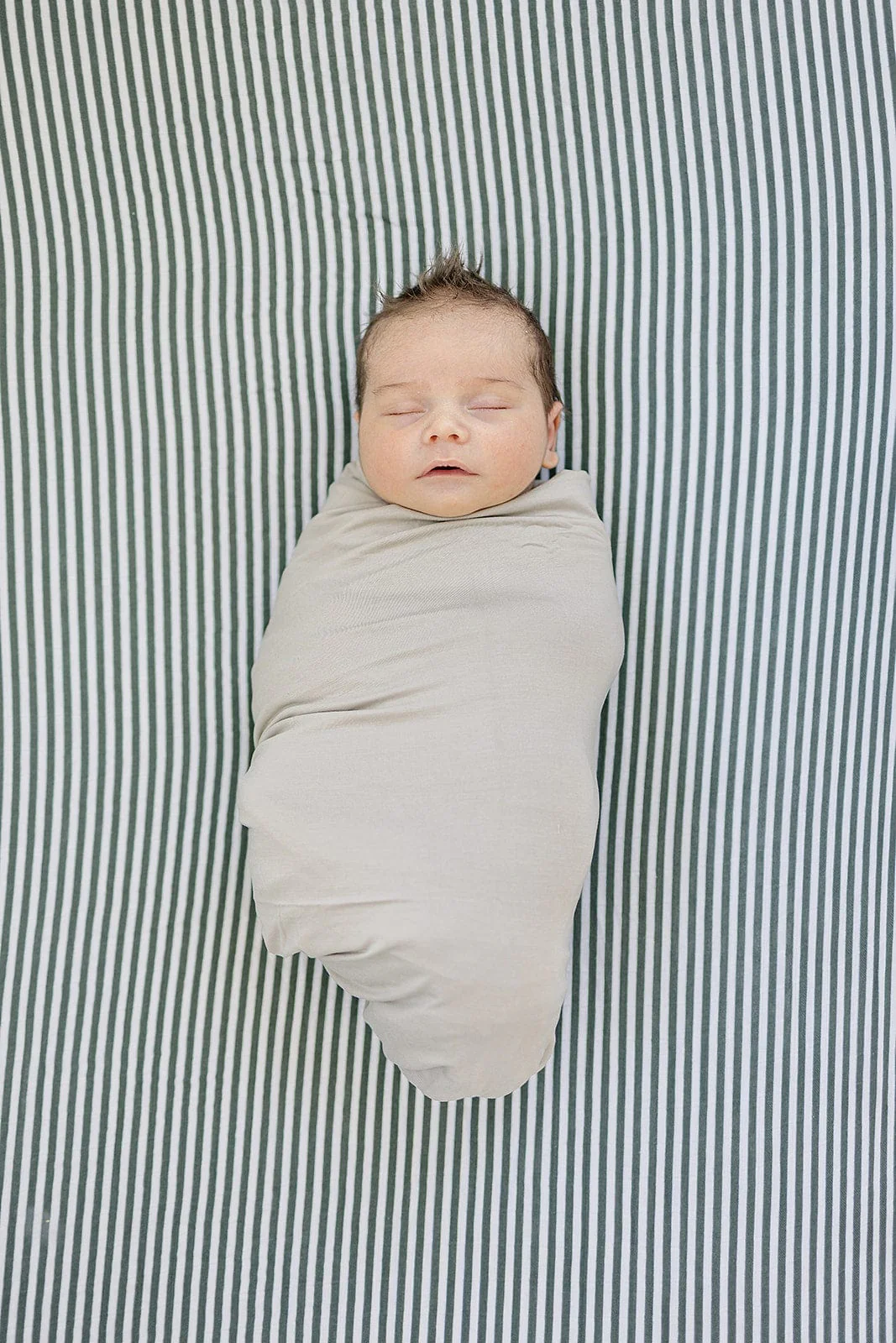 Green Stripes Muslin Crib Sheet - Image 2