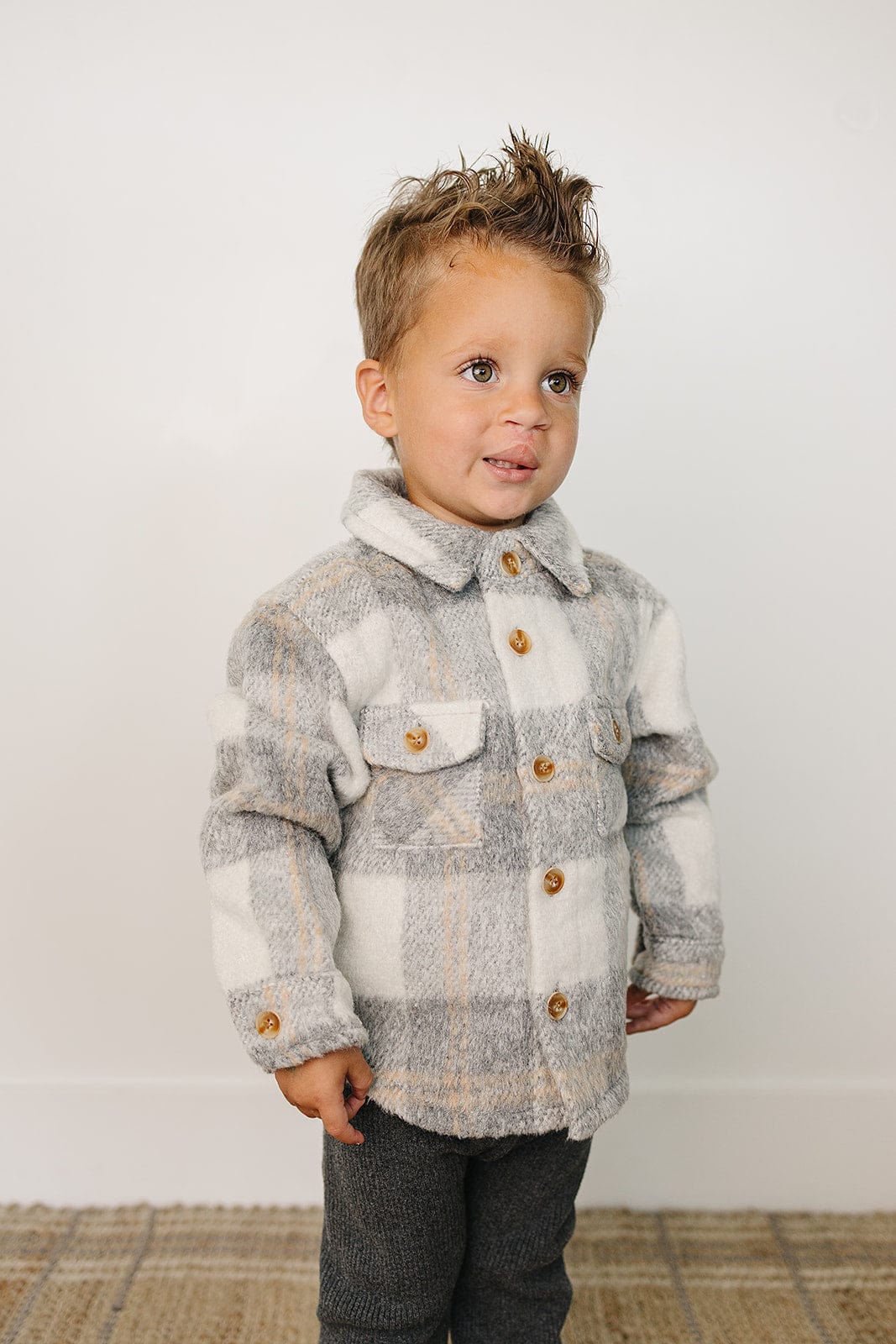 Grey Plaid Shacket - Image 2